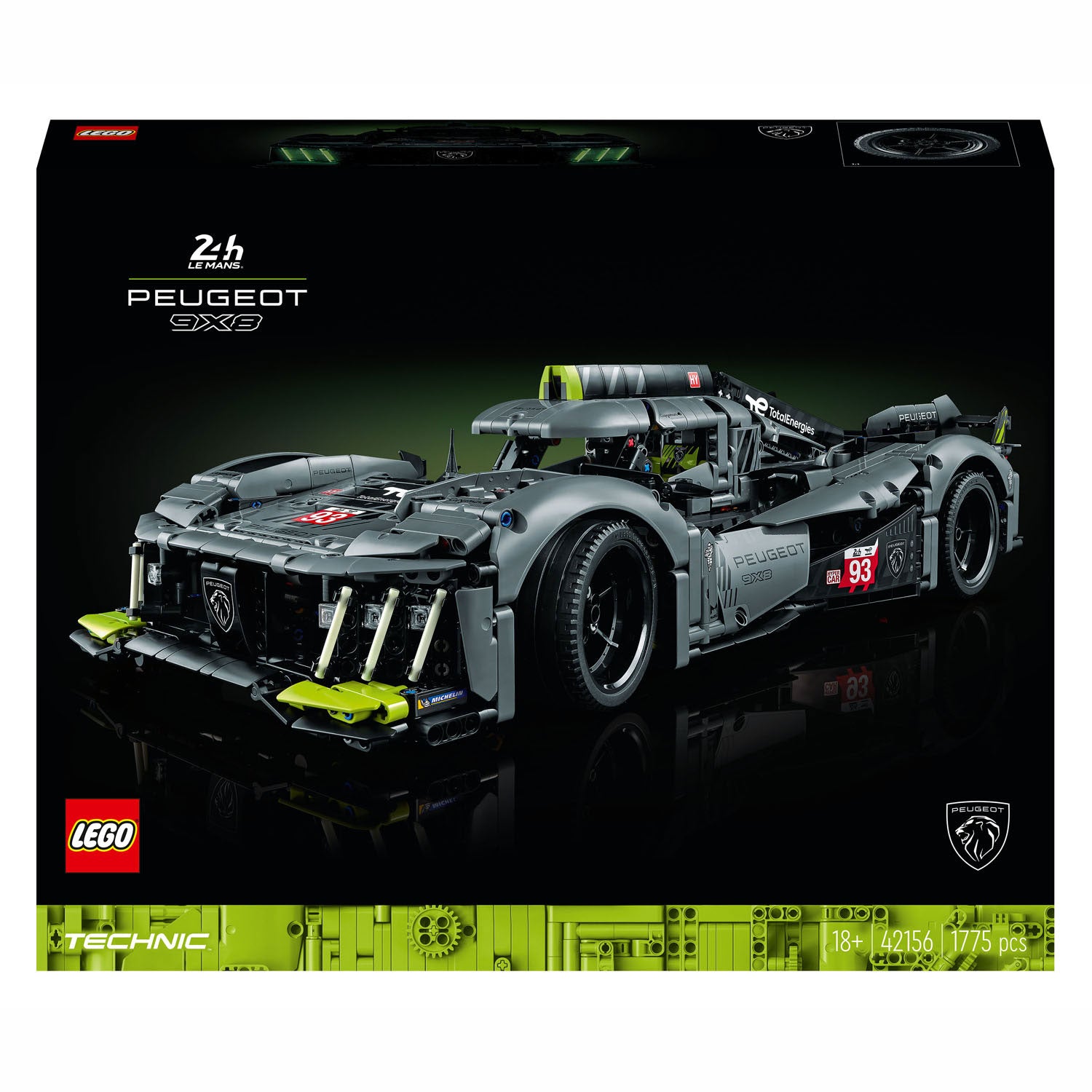 Lego technic 42156 peugeot 9x8 24 le mans hybride hypercar auto
