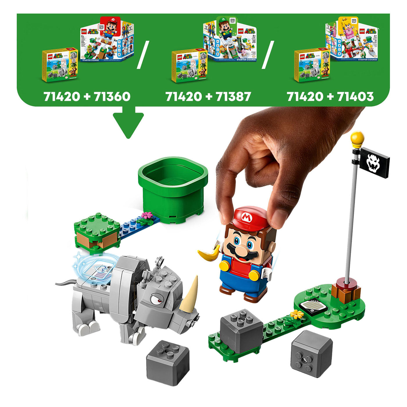 LEGO Super Mario 71420 Uitbreidingsset: Rambi de Neushoorn