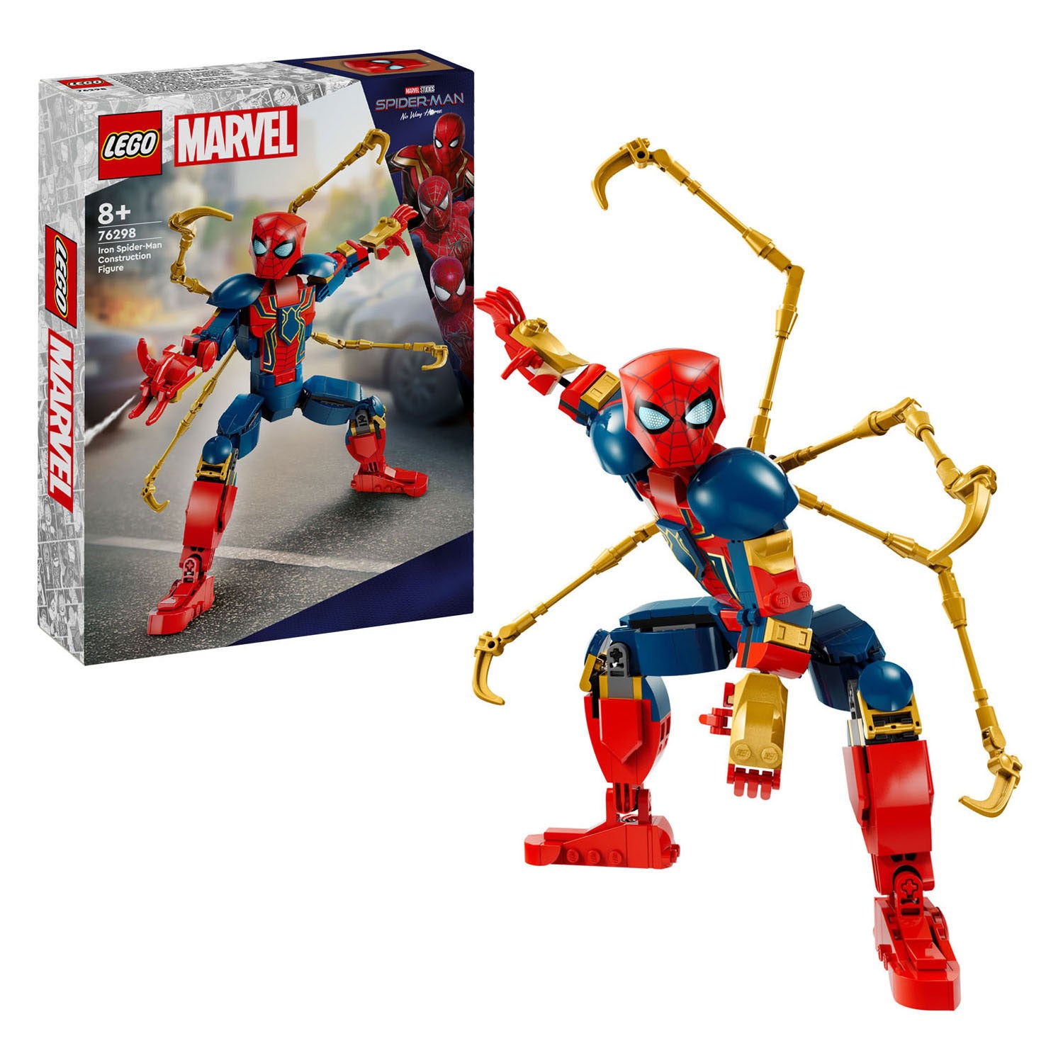 Lego superhelden 76298 ijzeren spider-man bouwfiguur