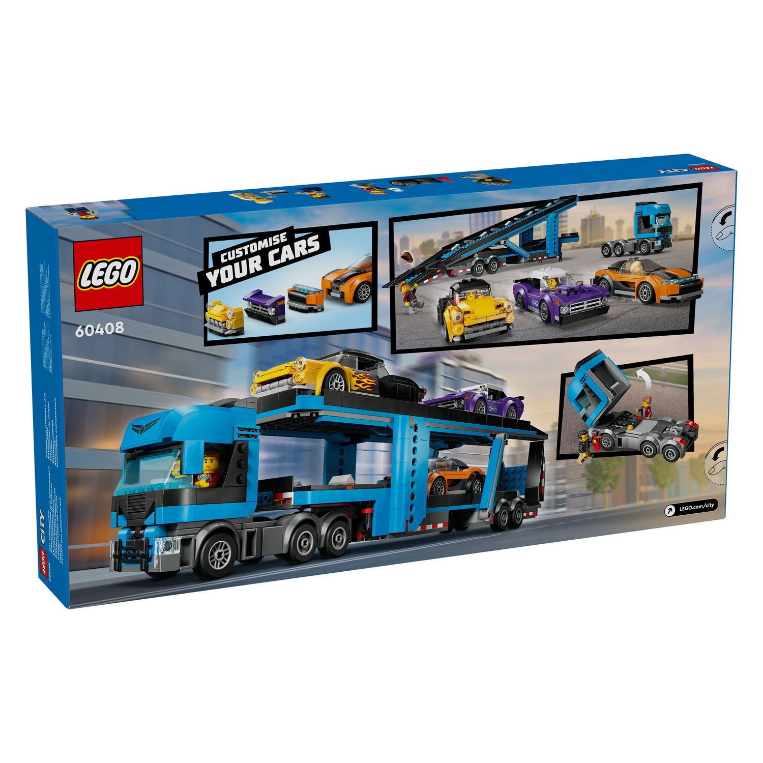 Lego city 60408 transportvoertuig met sportauto's