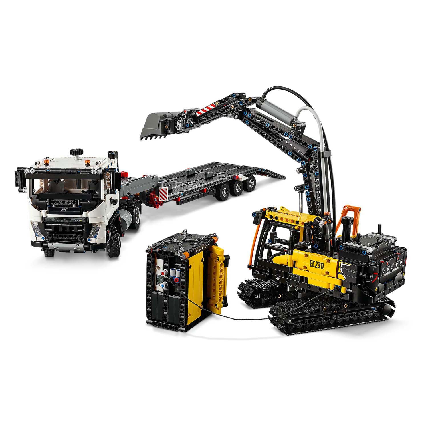 Lego technic volvo fmx truck ec230 elektrische graafmachine 42175