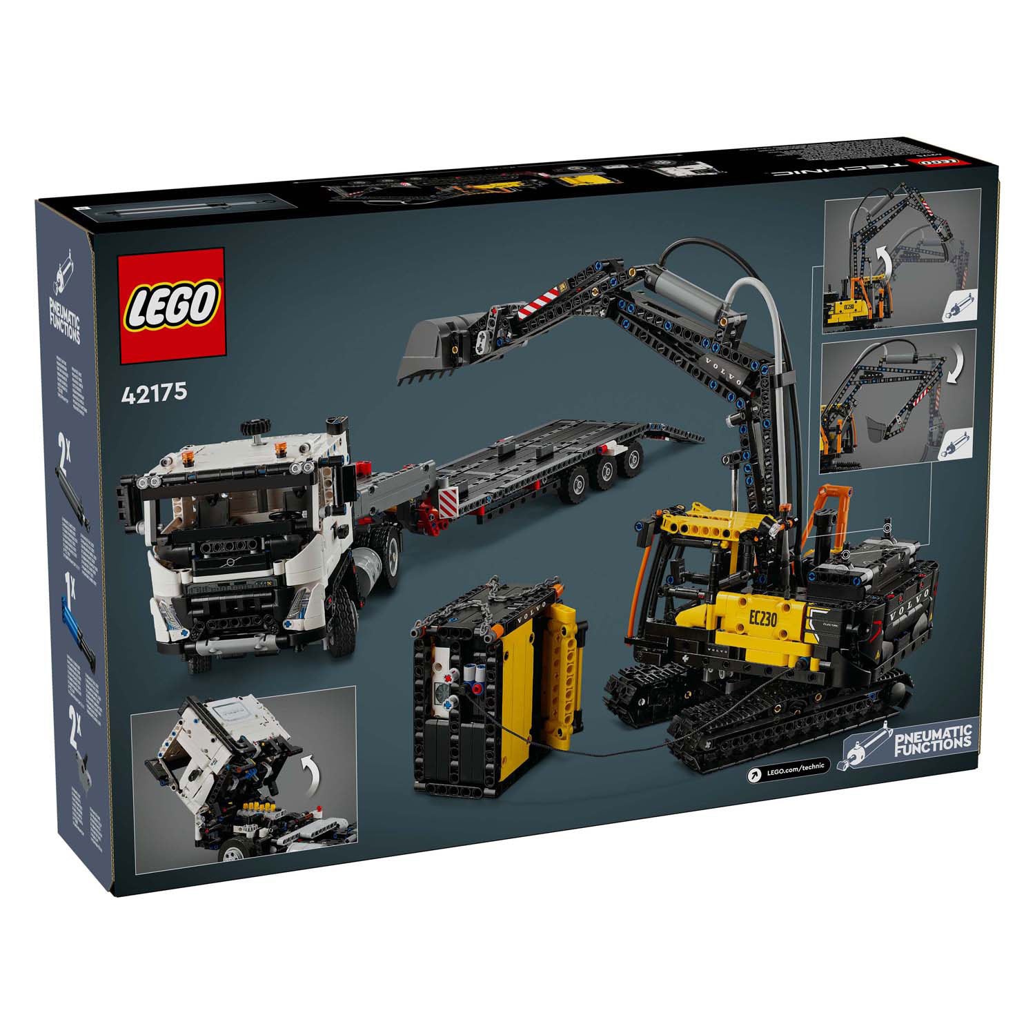 Lego technic volvo fmx truck ec230 elektrische graafmachine 42175
