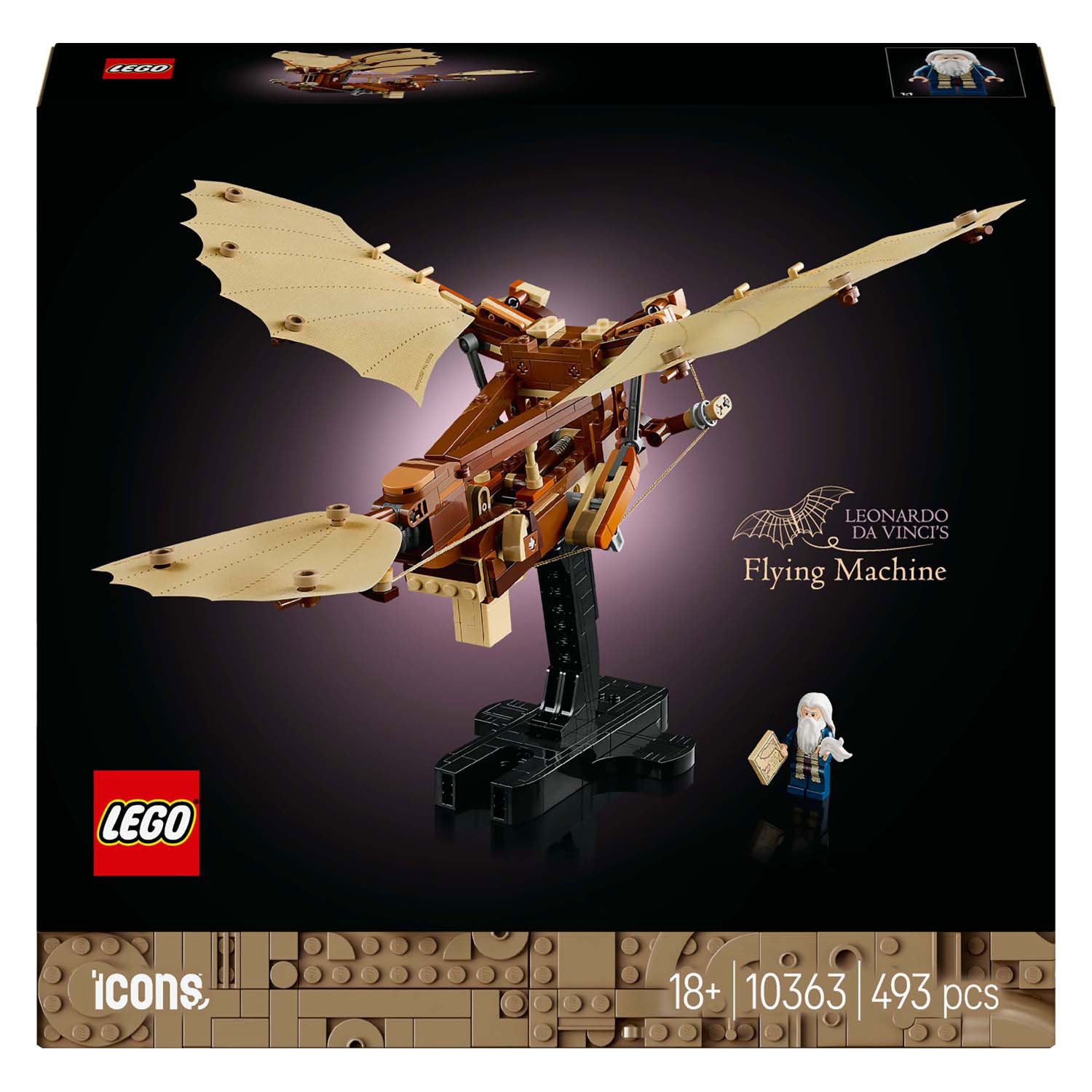 Lego 10363 iconen van de vliegmachine van leonardo da vinci