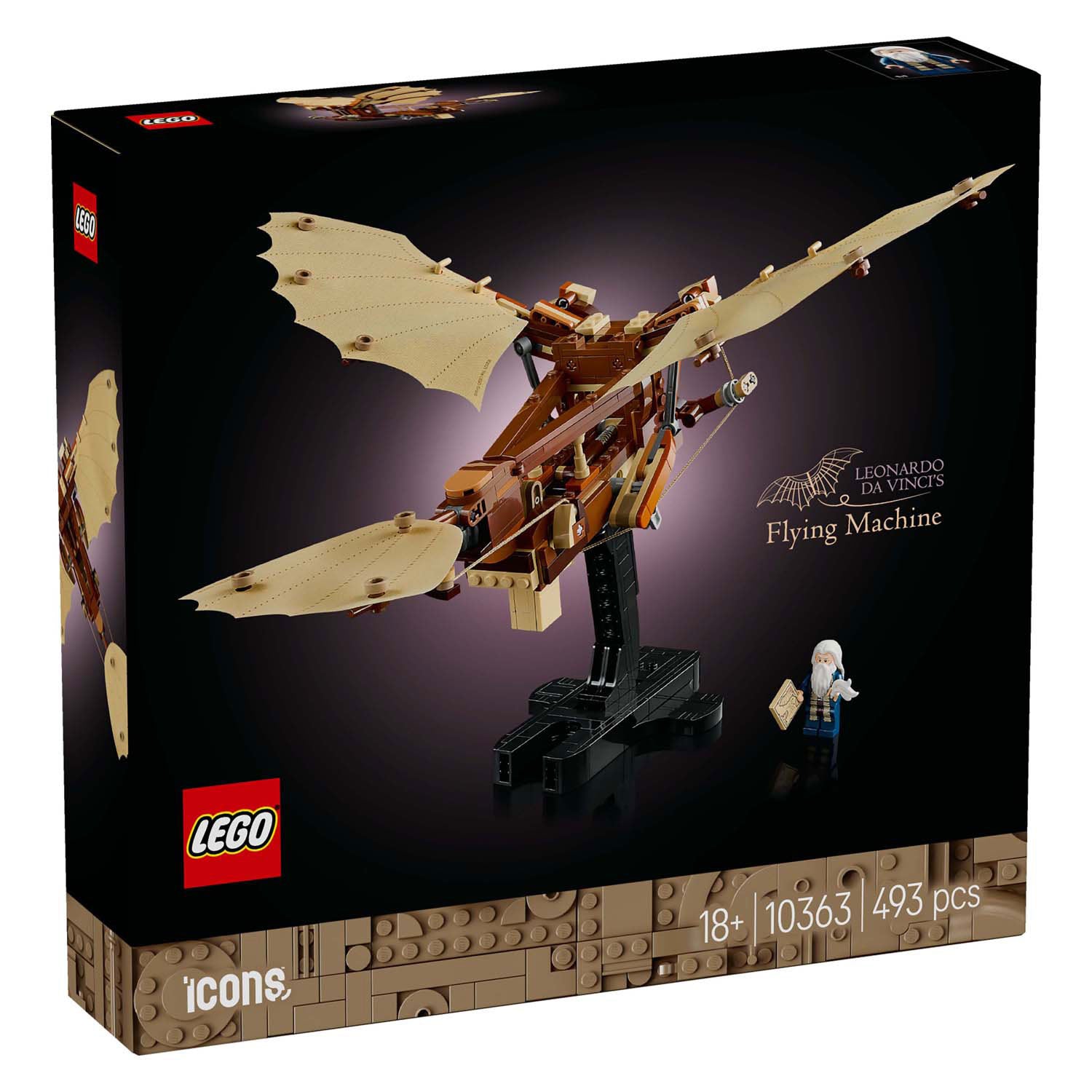 Lego 10363 iconen van de vliegmachine van leonardo da vinci