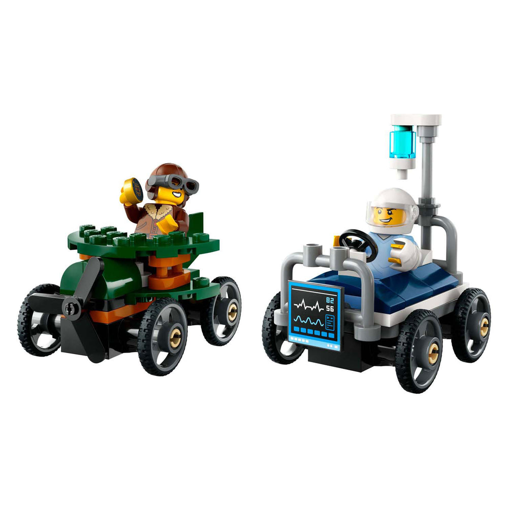 Lego city - raceautopakket: vliegtuig vs. ziekenhuisbed constructiespeelgoed (60459 | zeepkistenraceset)