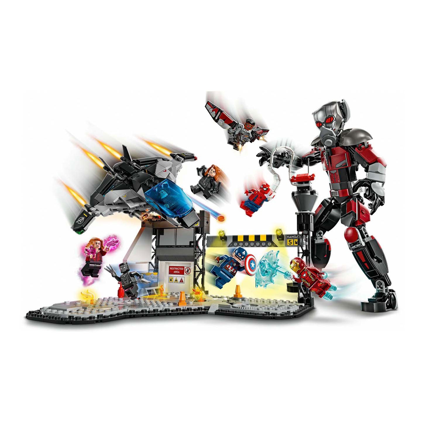 Lego superhelden 76314 captain america burgeroorlog actiescene