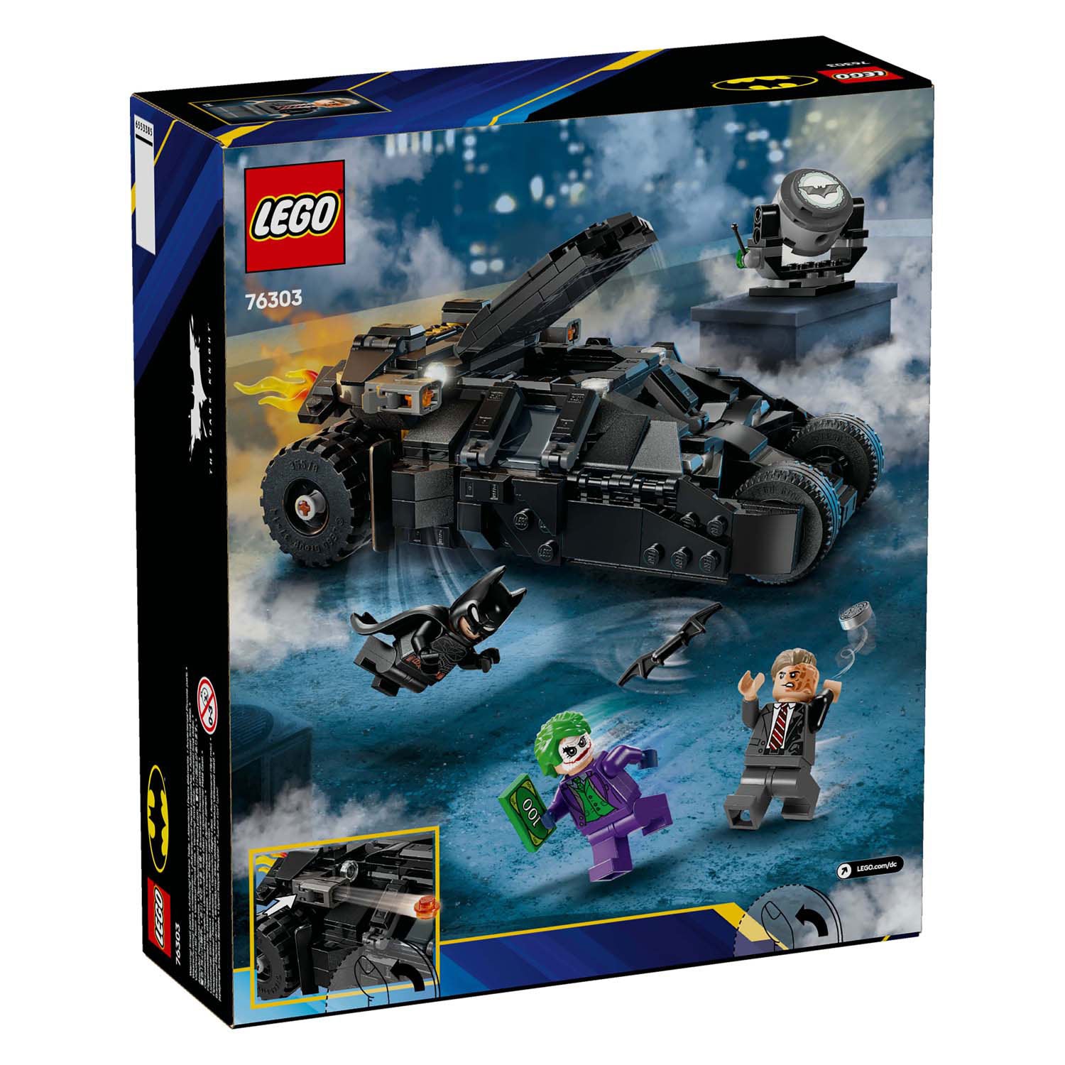 Lego dc 76303 batman tumbler vs. two-face en the joker