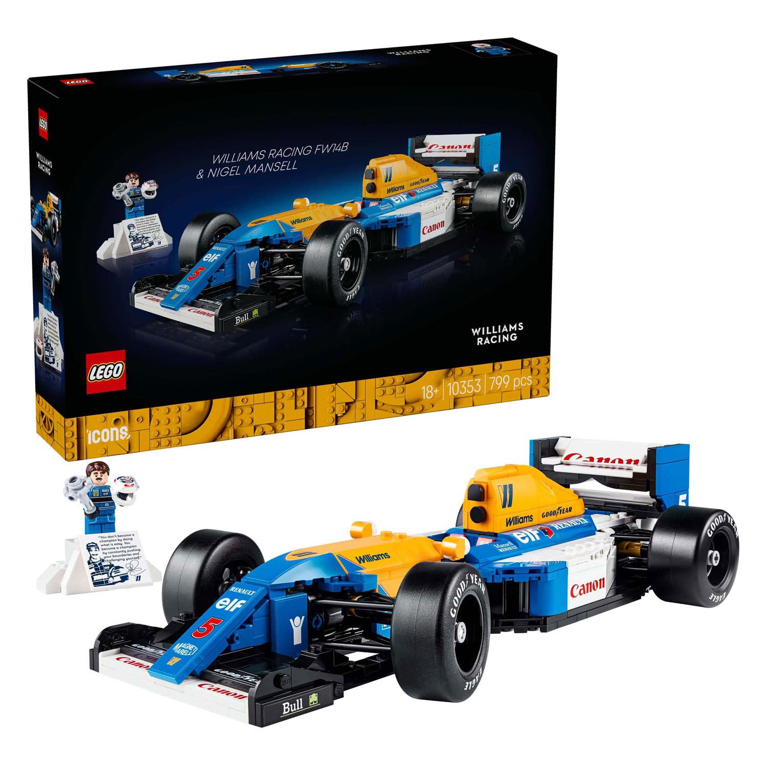 Lego icons - williams racing fw14b en nigel mansell constructiespeelgoed (10353)