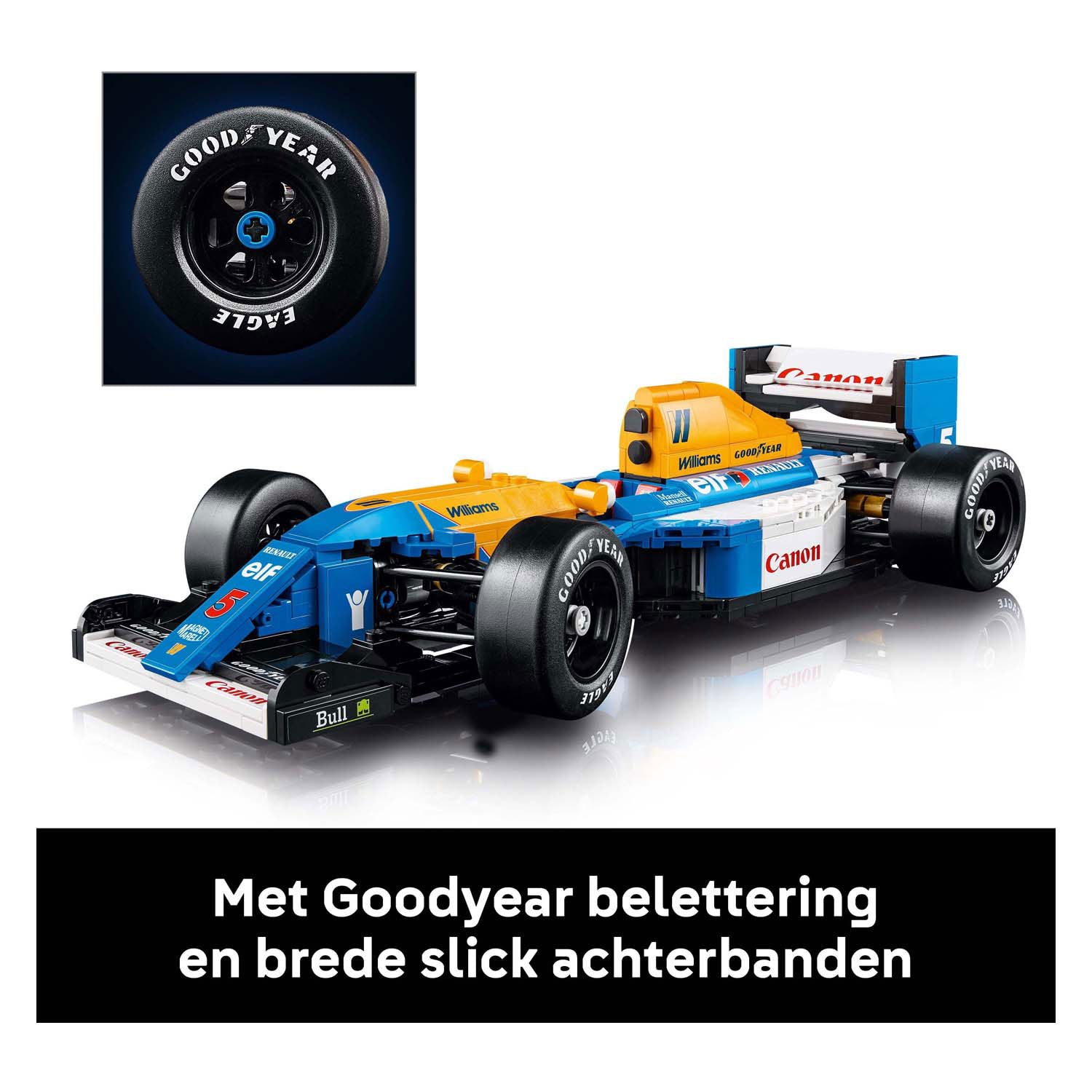 Lego-iconen 10353 Williams Racing FW14B en Nigel Mansell
