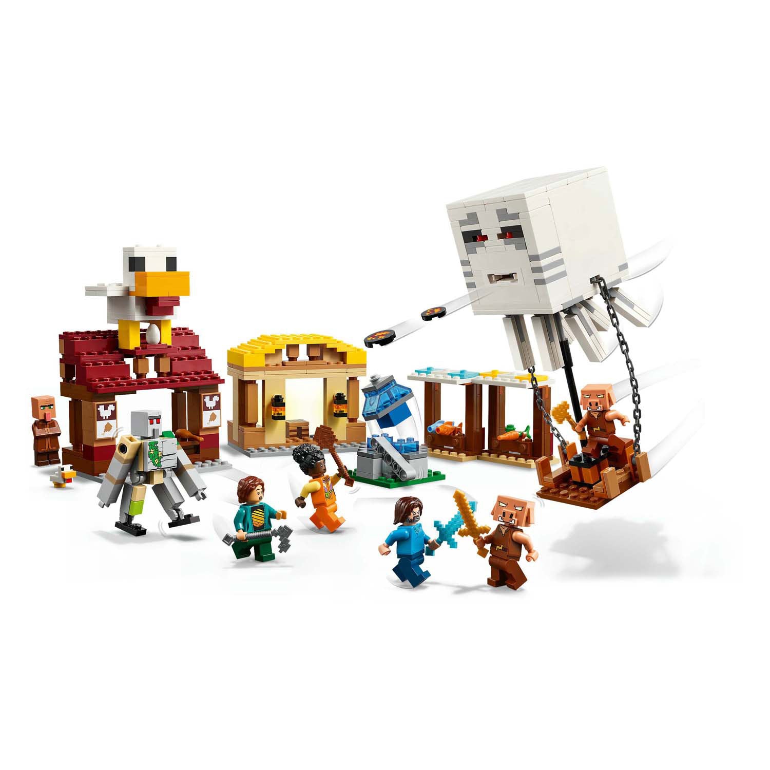 Lego minecraft 21273 de ghast-ballon aanval op het dorp