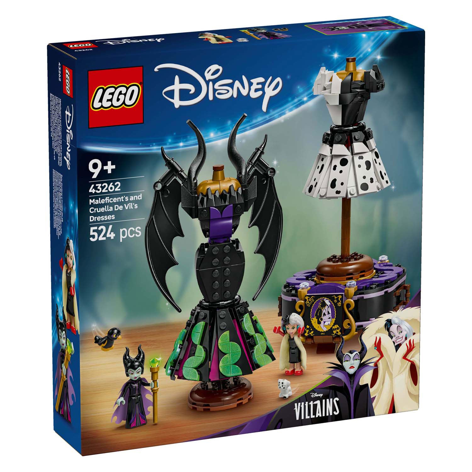 Lego disney 43262 de jurken van maleficent en cruella de vil