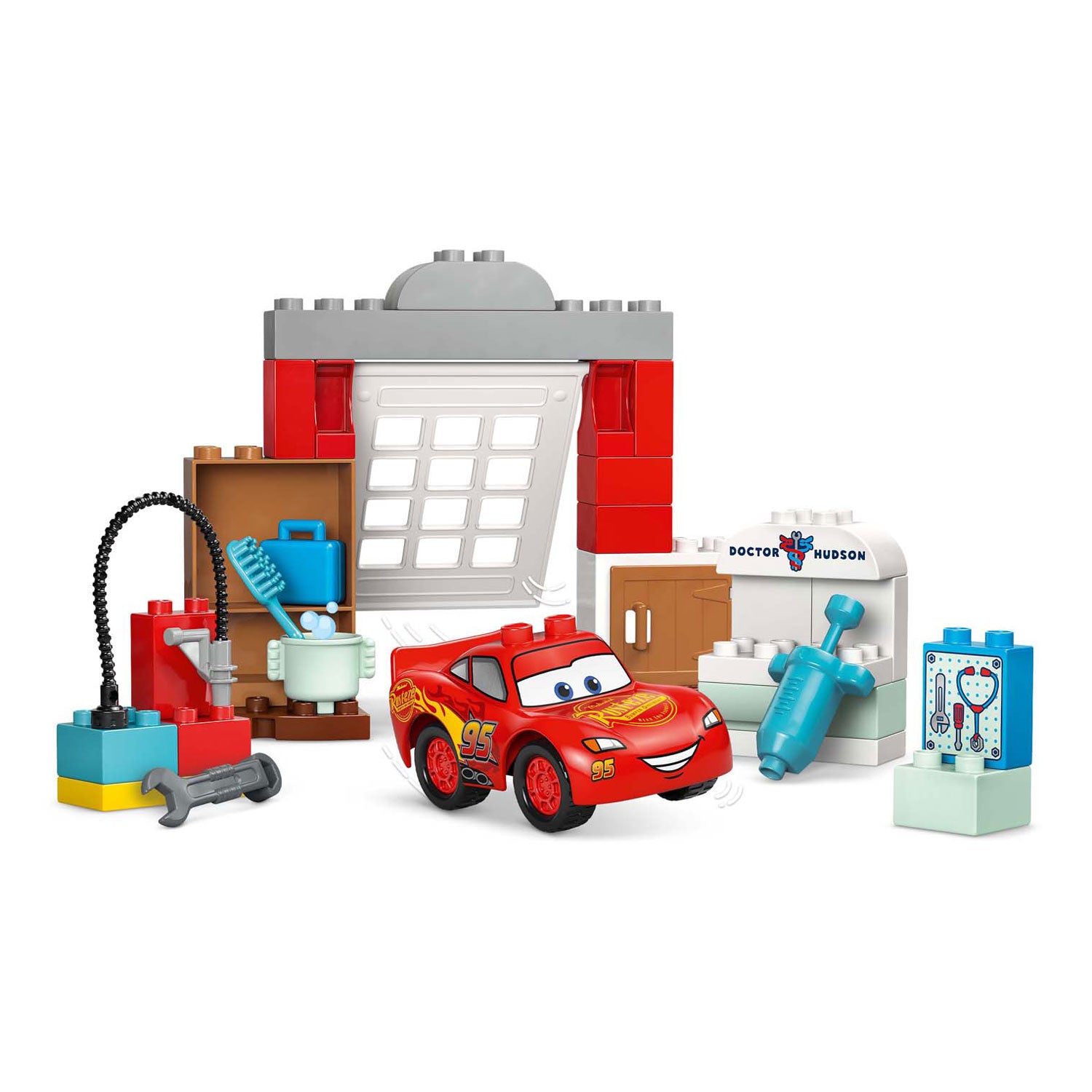 Lego duplo disney en pixar cars mcqueens bezoek aan docs garage - 10456