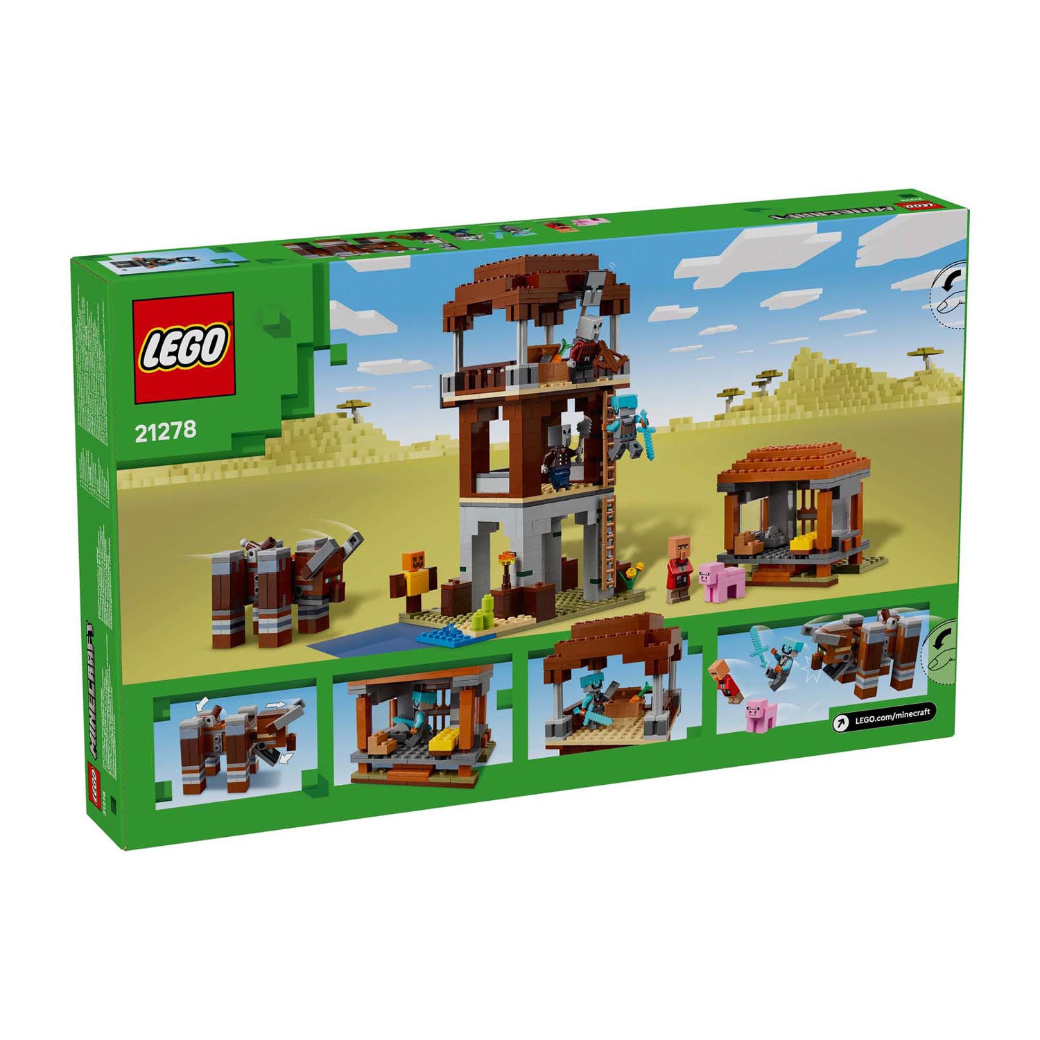 Lego minecraft 21278 de plunderaar buitenpost en verwoester