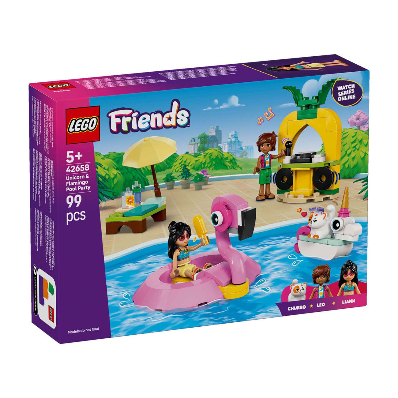 Lego 42658 Friends zwembadfeestje met flamingo en eenhoorn