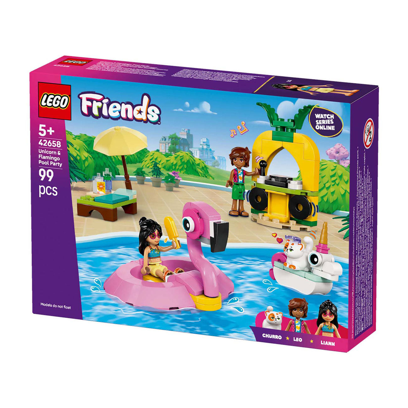 Lego 42658 Friends zwembadfeestje met flamingo en eenhoorn