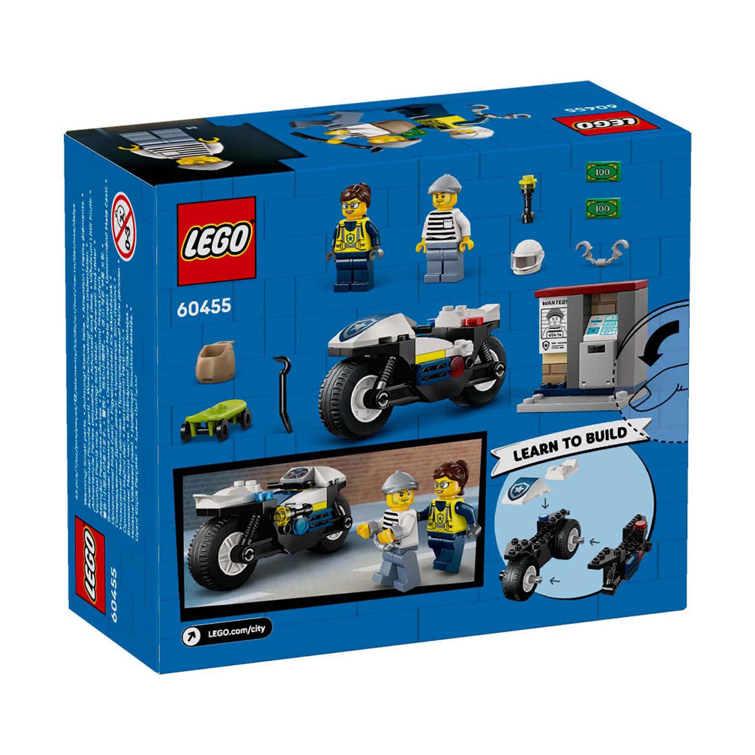 Lego city 60455 achtervolging op politiemotor