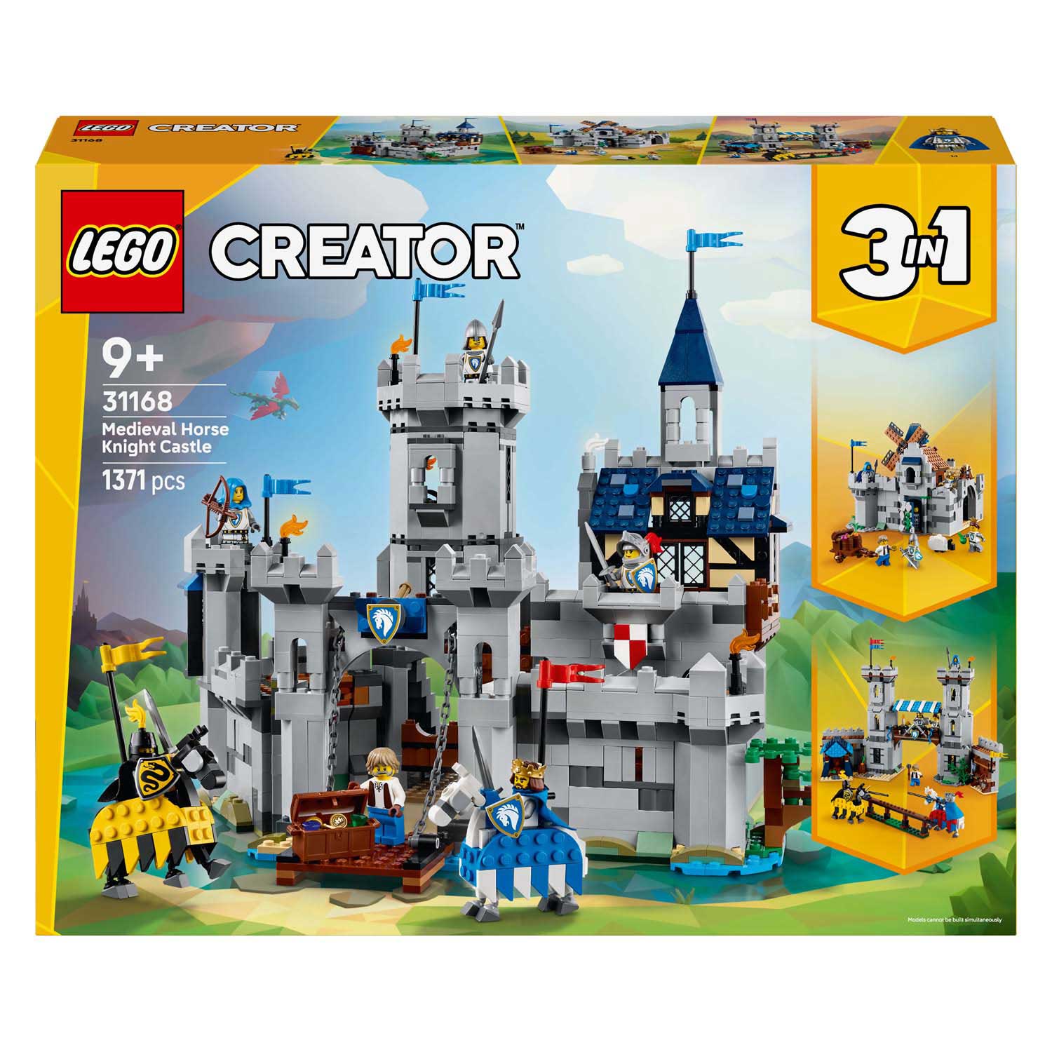 Lego creator 31168 middeleeuwse kasteel met ridders te paard