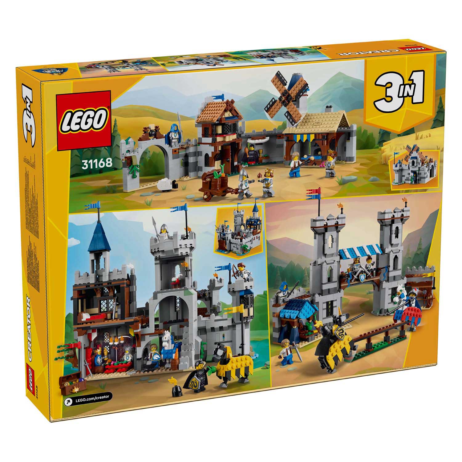 Lego creator 31168 middeleeuwse kasteel met ridders te paard