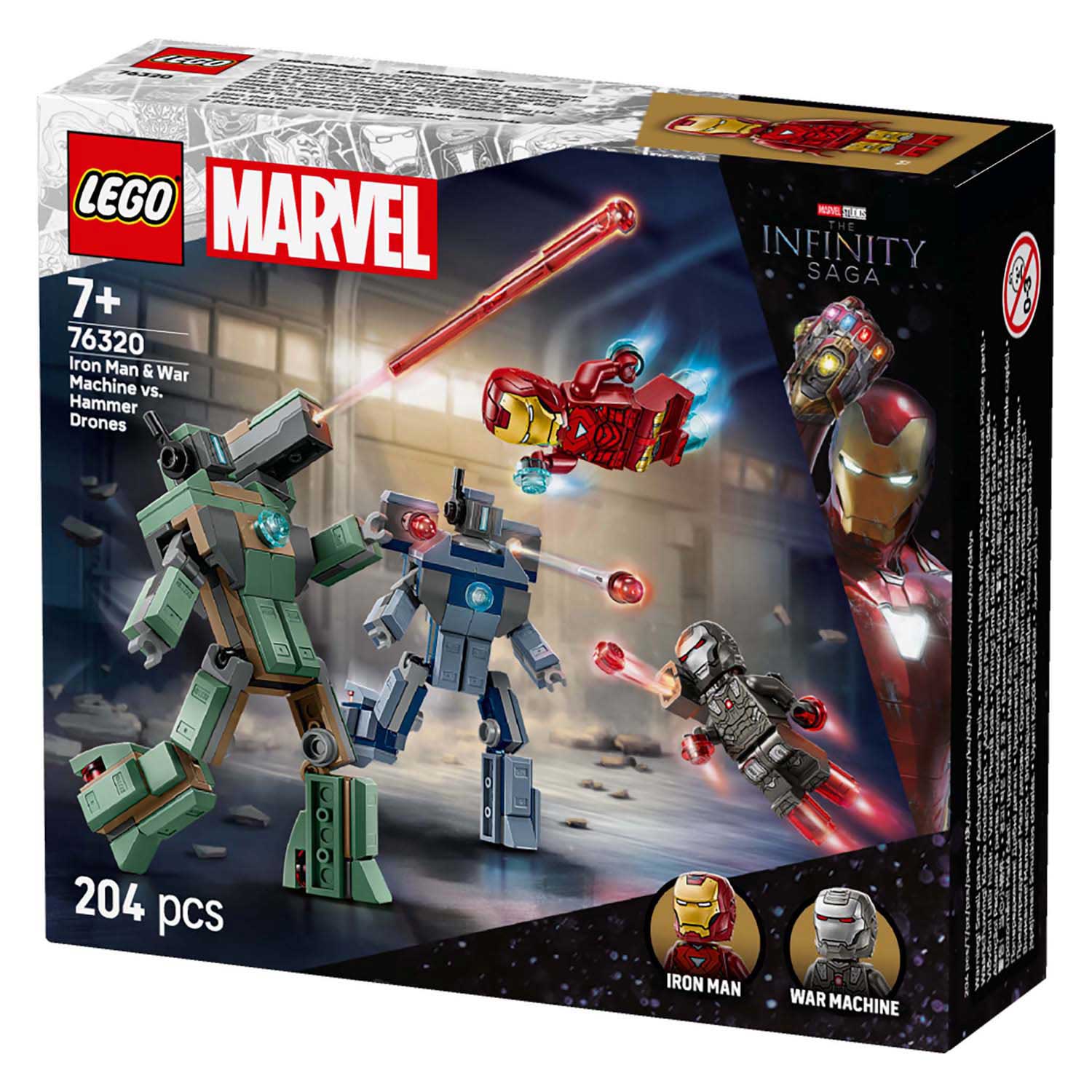 Lego super heroes marvel 76320 iron man en war machine vs hammer drones