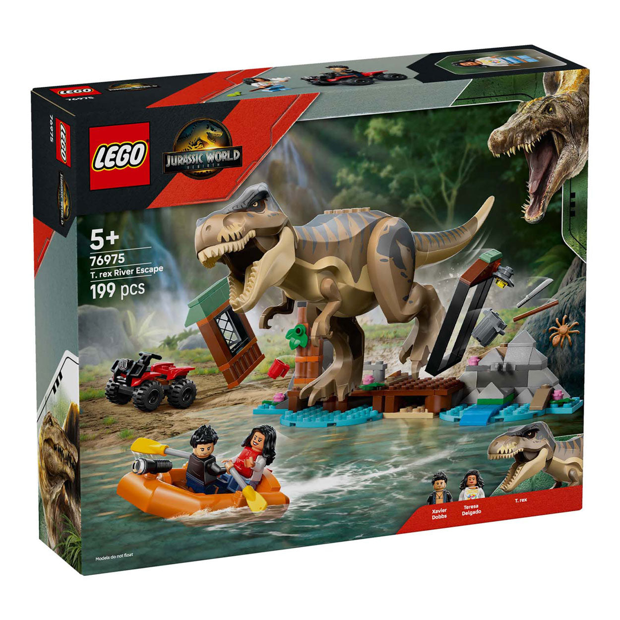 Lego jurassic world 76975 t. rex rivierontsnapping