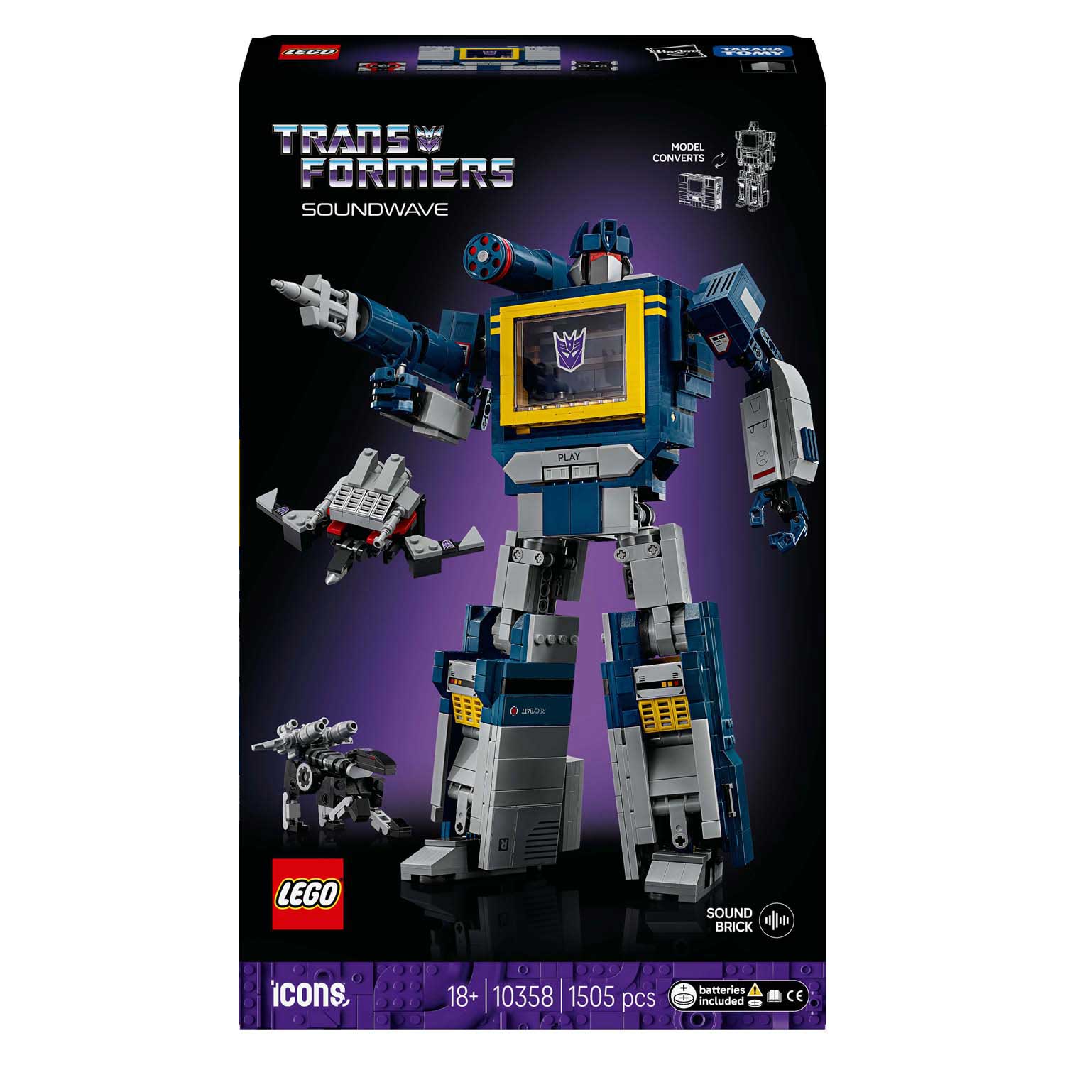 Lego ® icons transformers: soundwave - transformers collectie - 10358