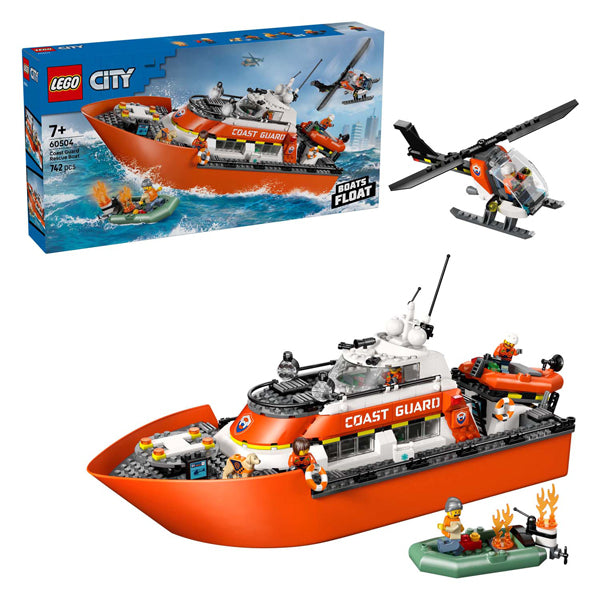 Lego city 60504 kustwacht reddingsboot met helikopter
