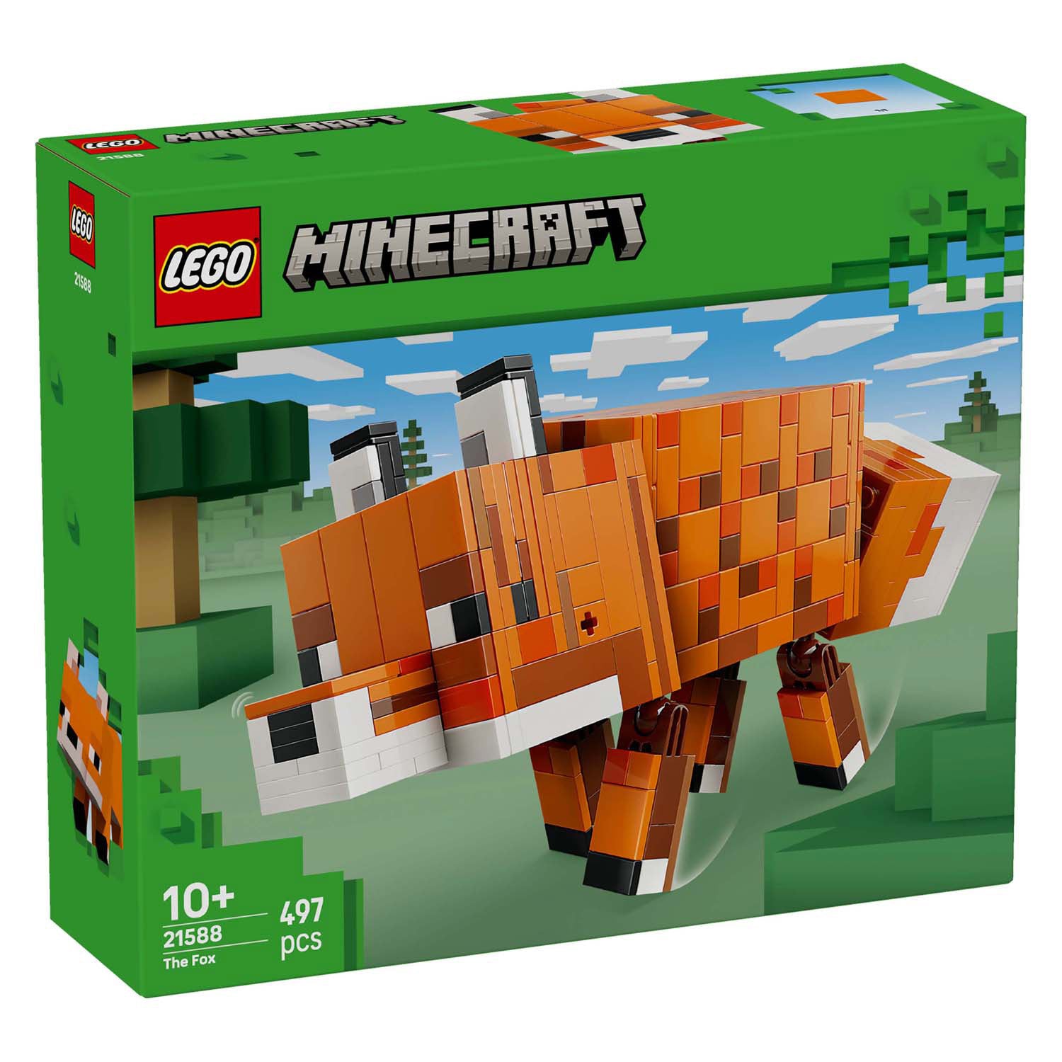 Lego minecraft de vos kinderkamer decoratie en dieren speelgoed voor kinderen - 21588