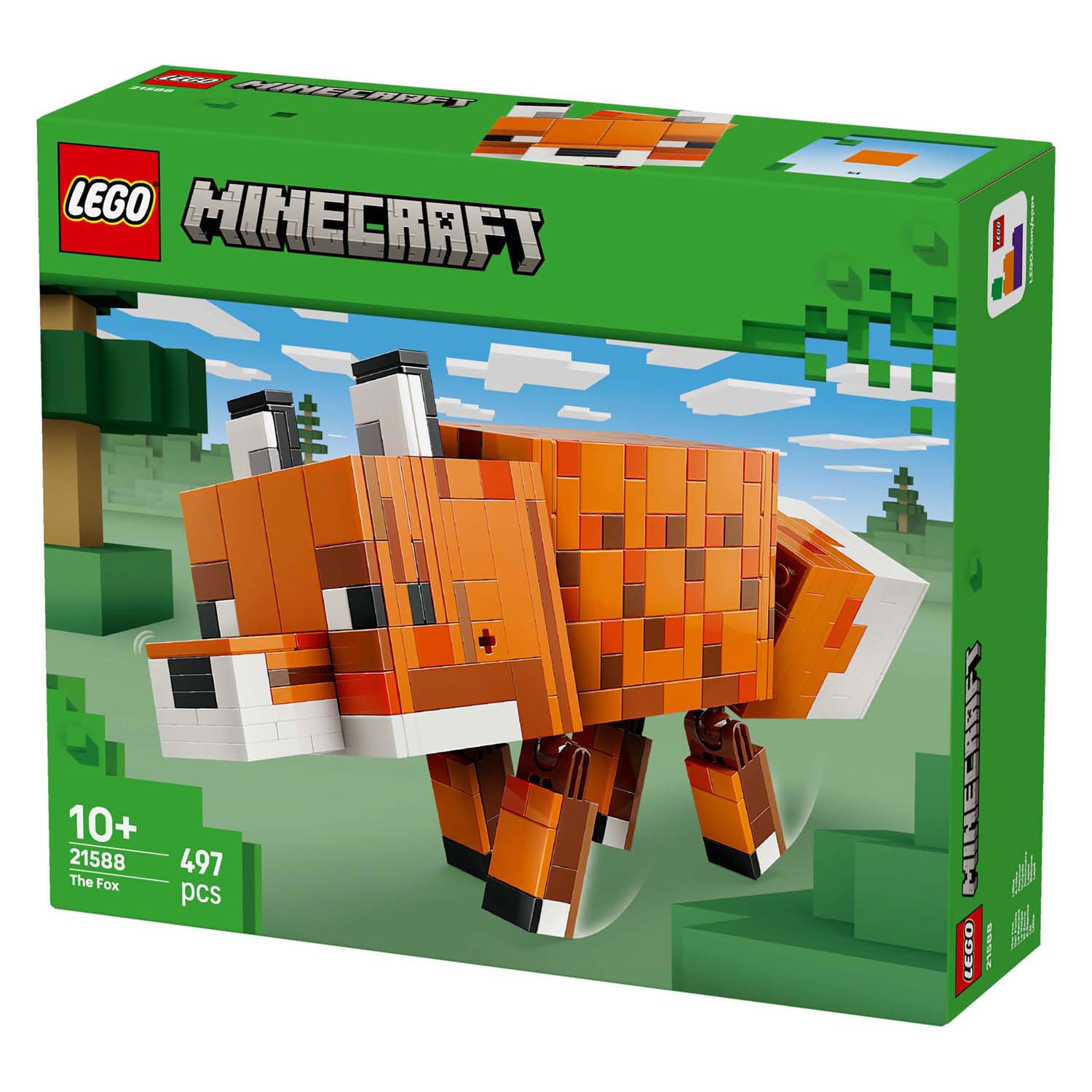 Lego minecraft de vos kinderkamer decoratie en dieren speelgoed voor kinderen - 21588
