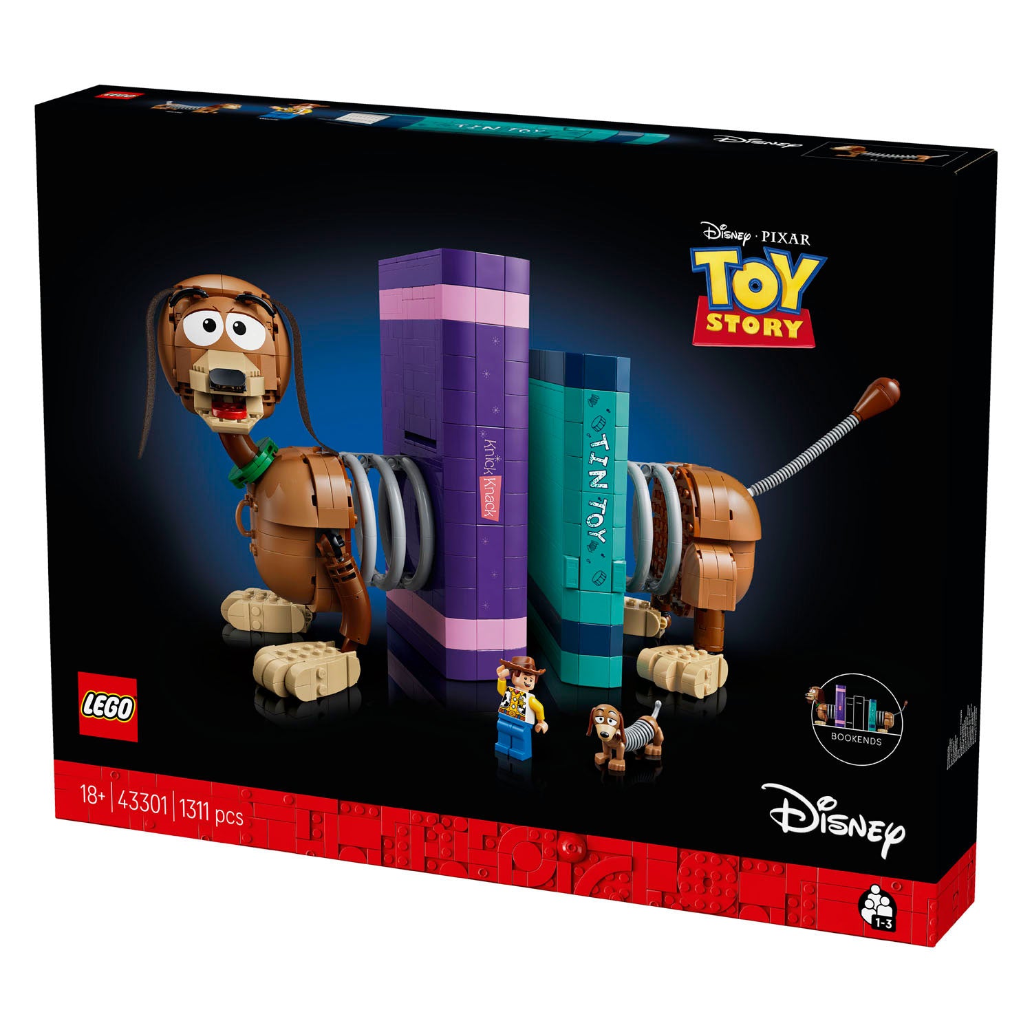 Lego disney en pixar toy story slinky hond boekensteunen bouwpakket voor volwassenen - 43301