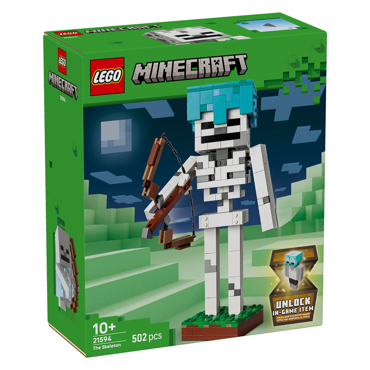 Lego ® minecraft® het skelet - decoratief gamingspeelgoed - modelbouwset - gamingmerchandise voor kinderen vanaf 10 jaar - 21594