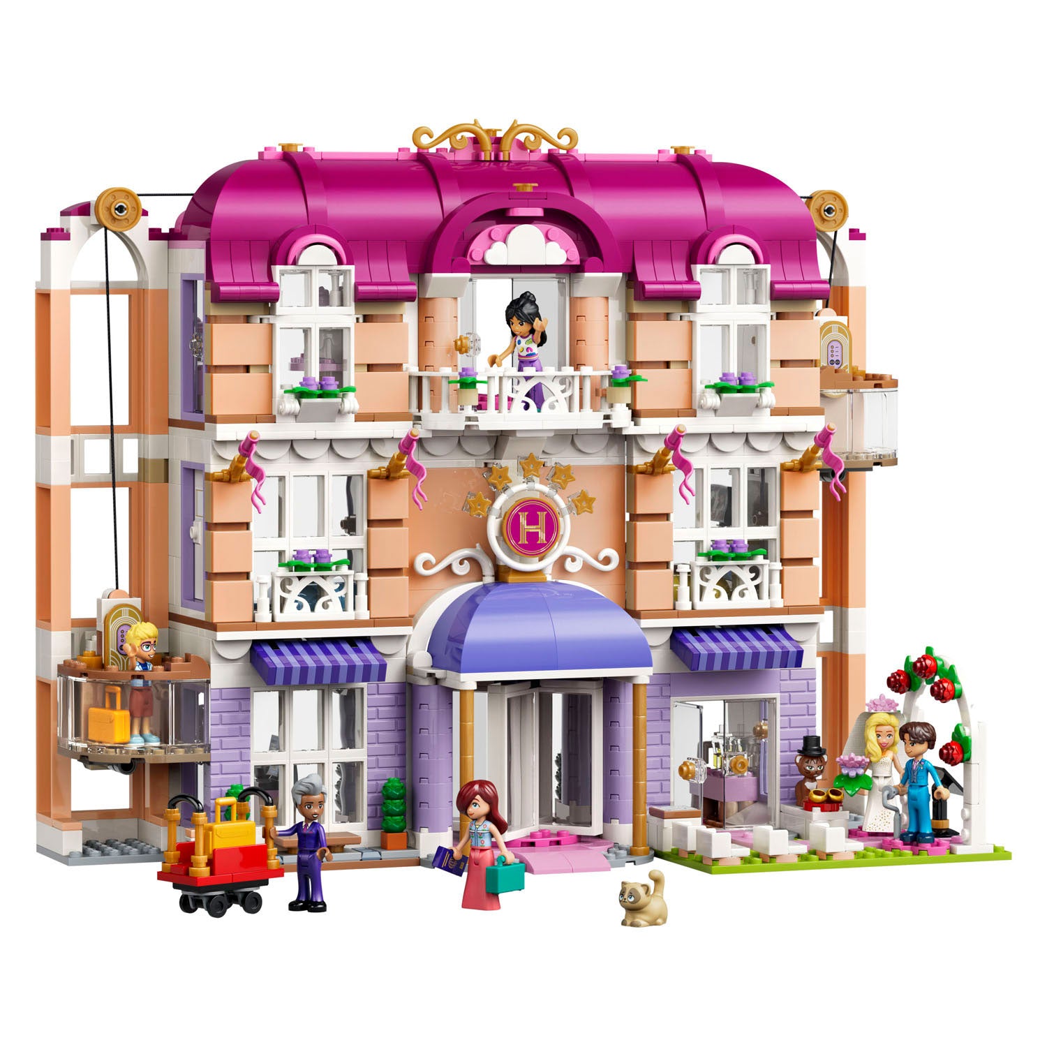 Lego friends heartlake city grand hotel speelgoed met dieren figuren en poppetjes 42704