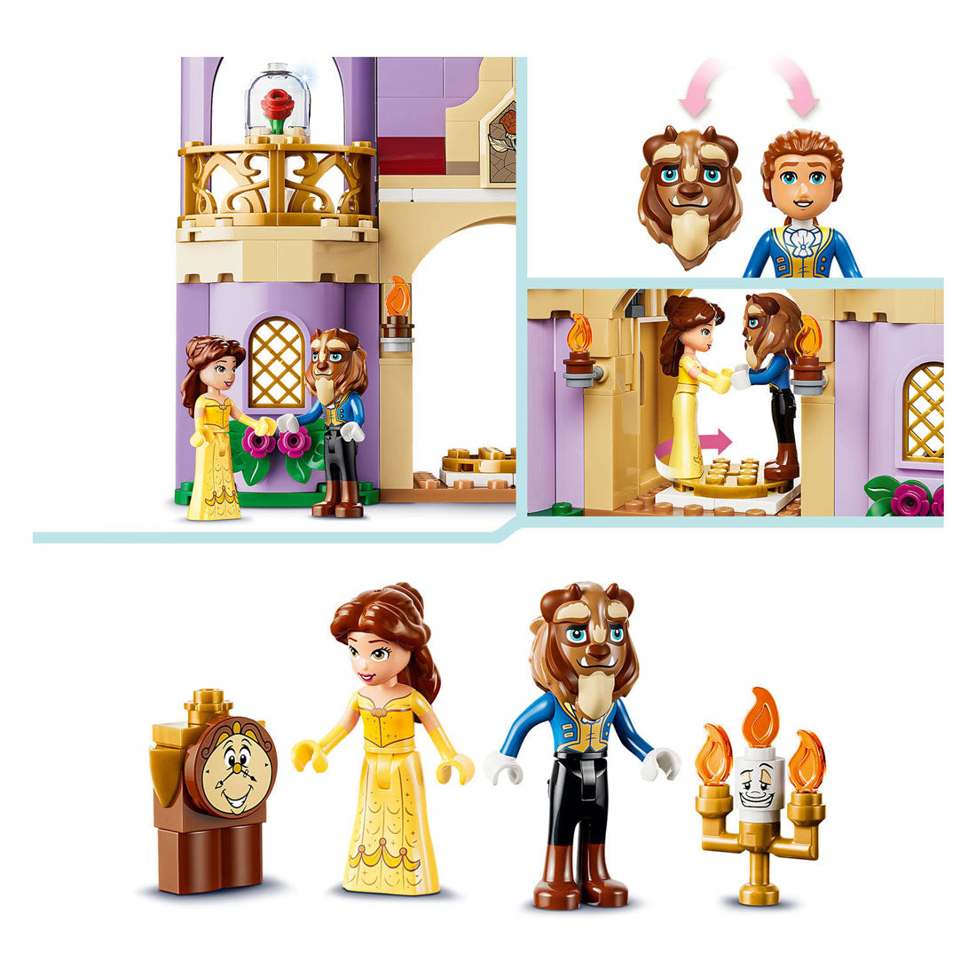 Lego ǀ disney princess het betoverde kasteel van belle en het beest bouwpakket voor kinderen 43289