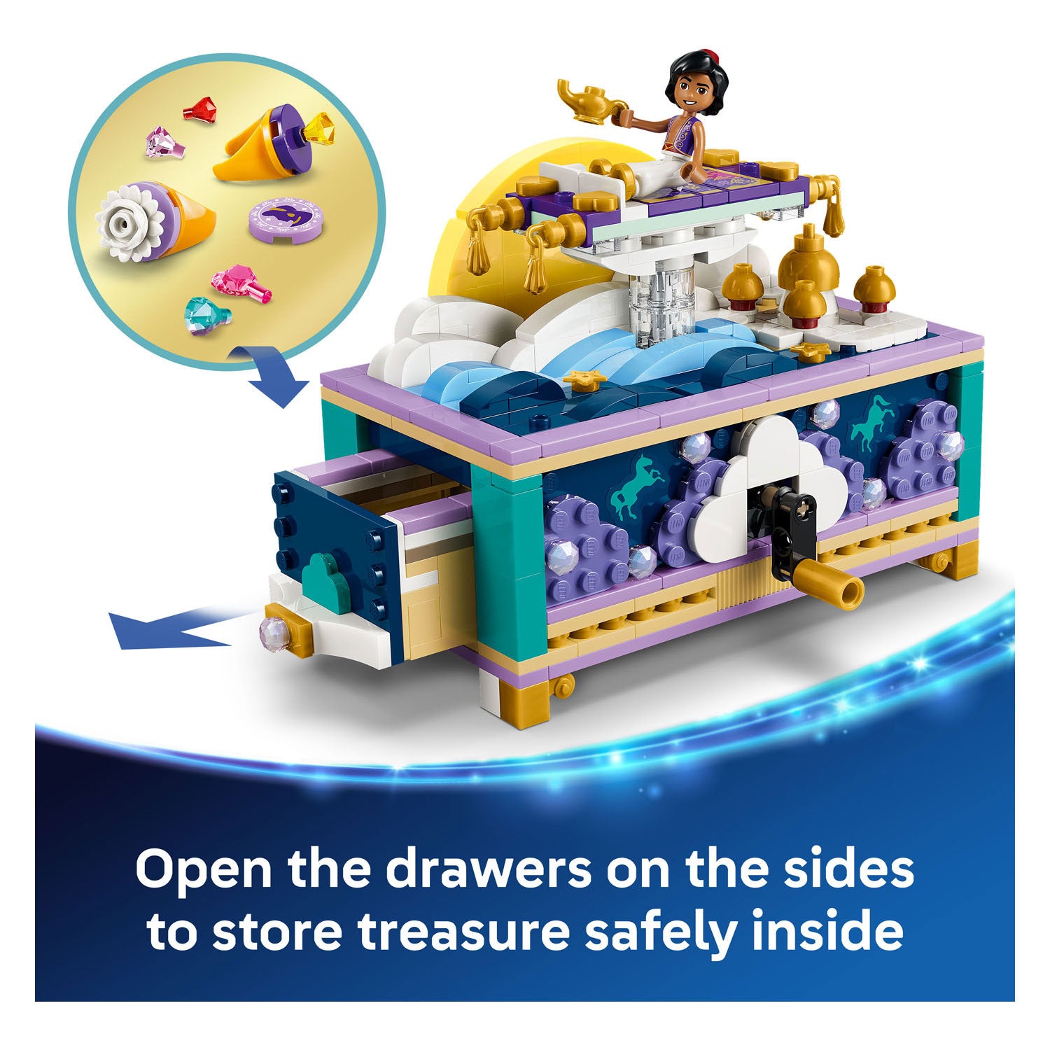 Lego ǀ disney princess jasmines sieradendoos bouwbaar speelgoed voor kinderen 43295