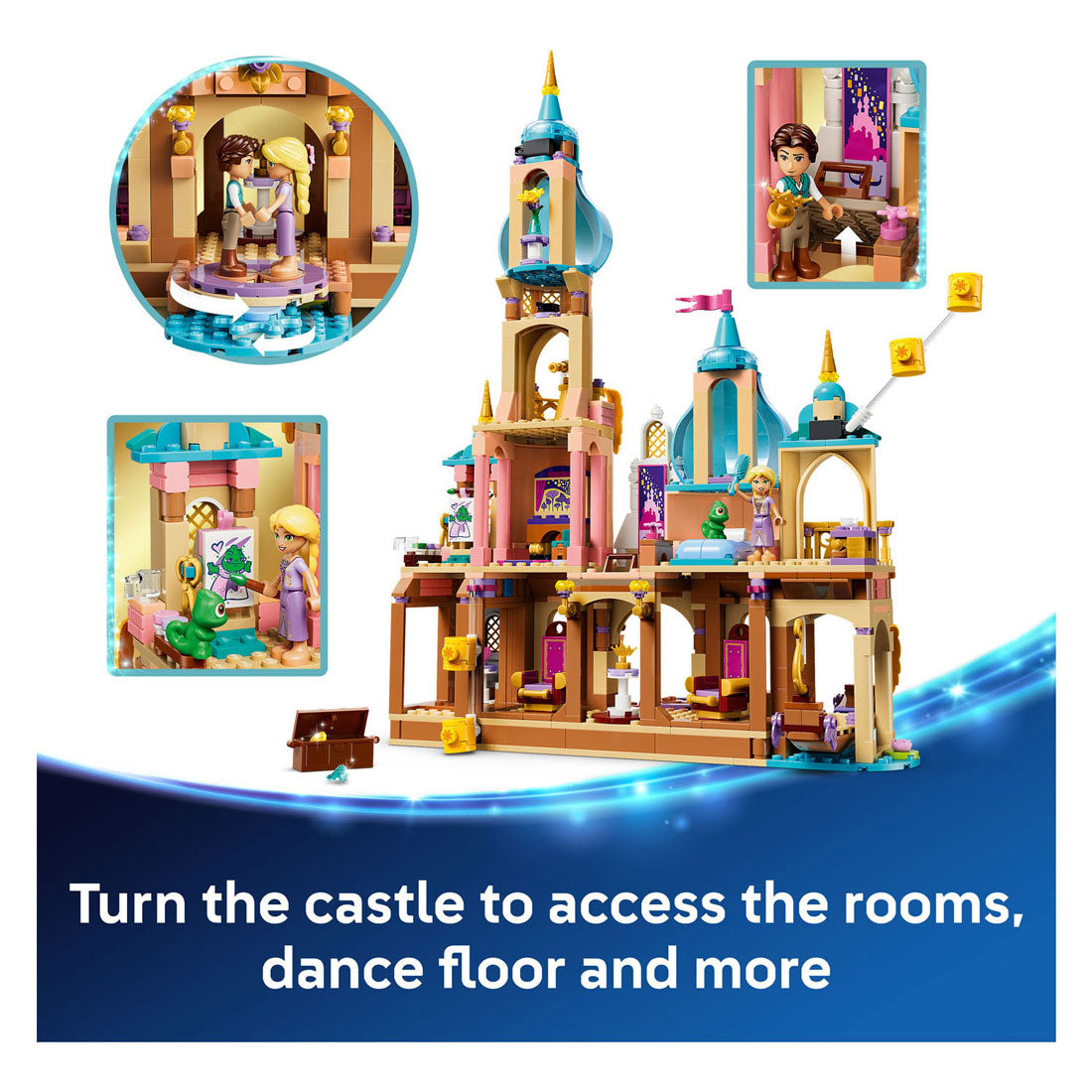 Lego ǀ disney princess rapunzels kasteel bouwbaar speelgoed voor kinderen en decoratie 43297