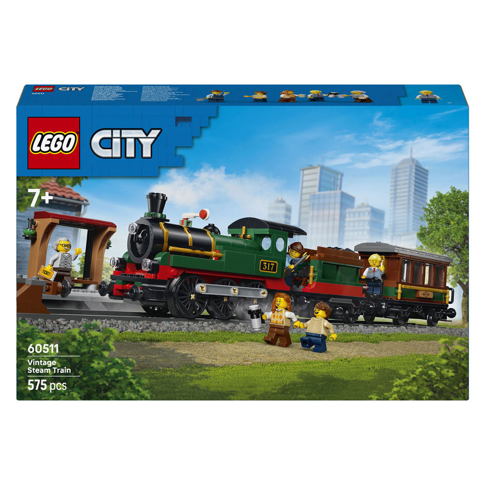 Lego city vintage stoomtrein trein speelgoed voor kinderen van 7 jaar en ouder - 60511
