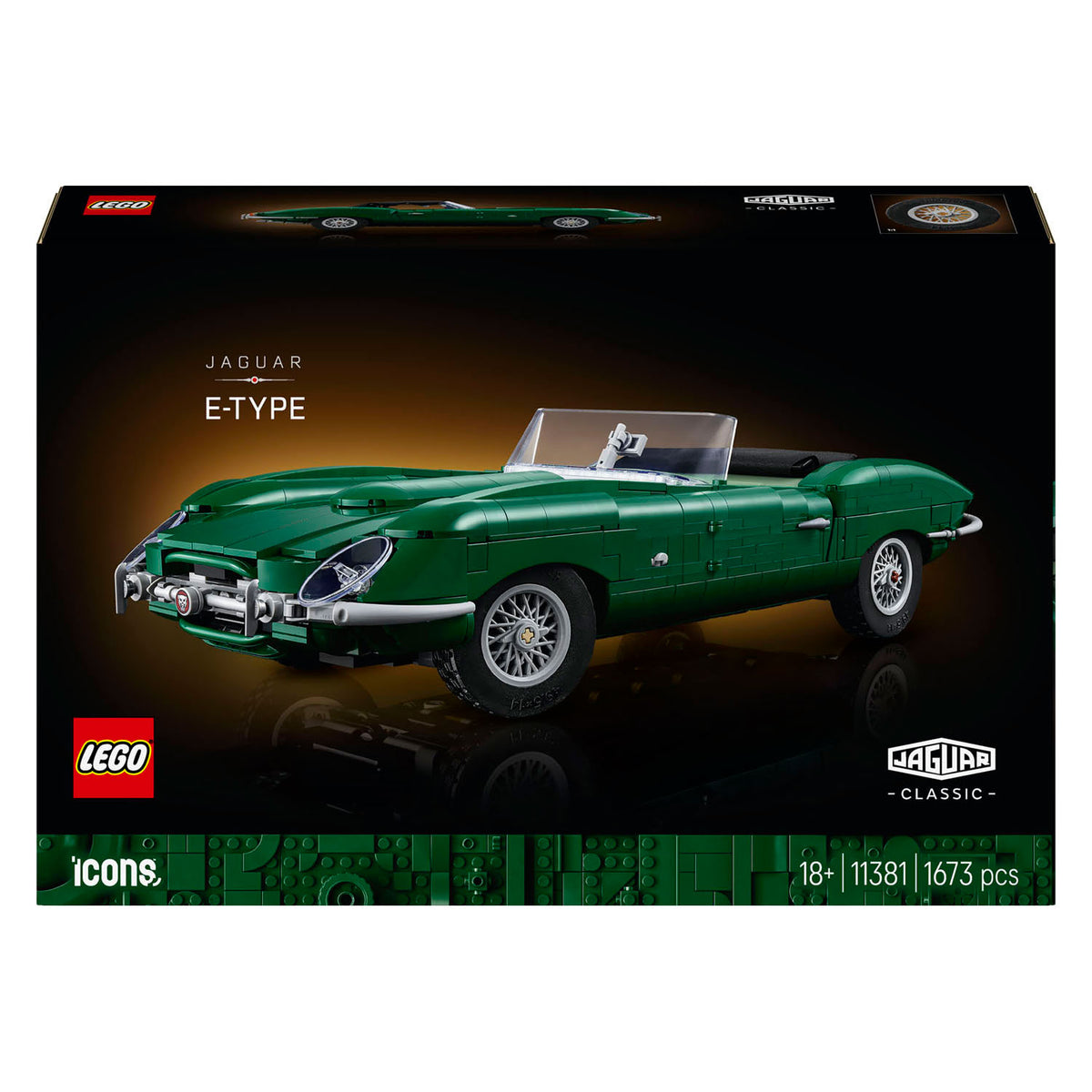 Lego icons jaguar e-type - klassieke sportwagen auto - 11381