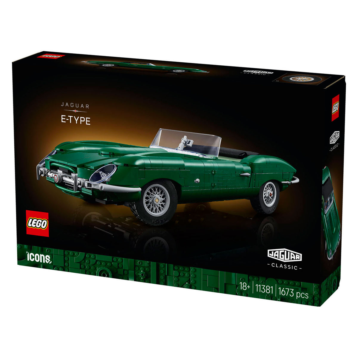Lego icons jaguar e-type - klassieke sportwagen auto - 11381