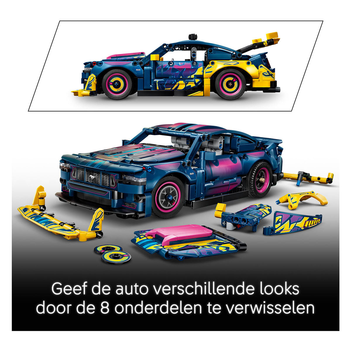 Lego technic aanpasbare ford mustang gt auto speelgoed voor kinderen en decoratie 42236