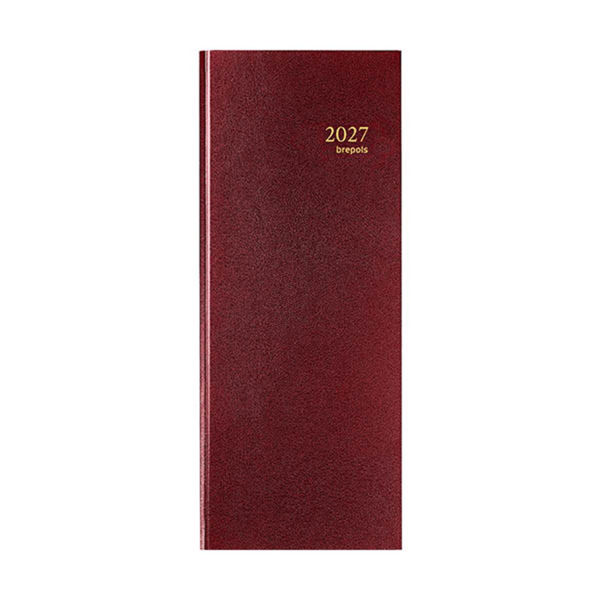Brepols bureauagenda saturnus lang 1 dag 2027 lima bordeaux 13x33cm