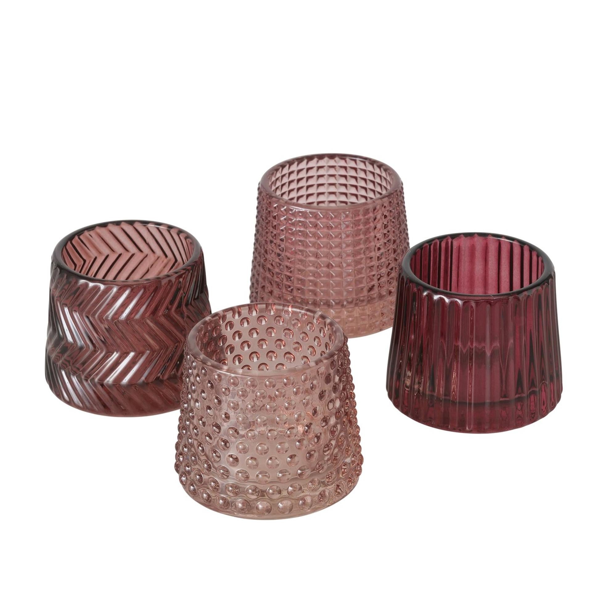 Boltze home theelichthouder sabena roze h7cm
