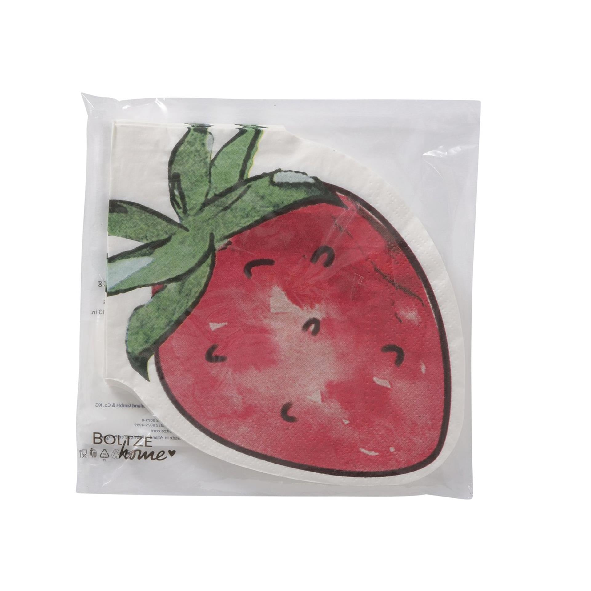 Boltze home servetten 'emily' aardbei 16x16cm 12-delig papier