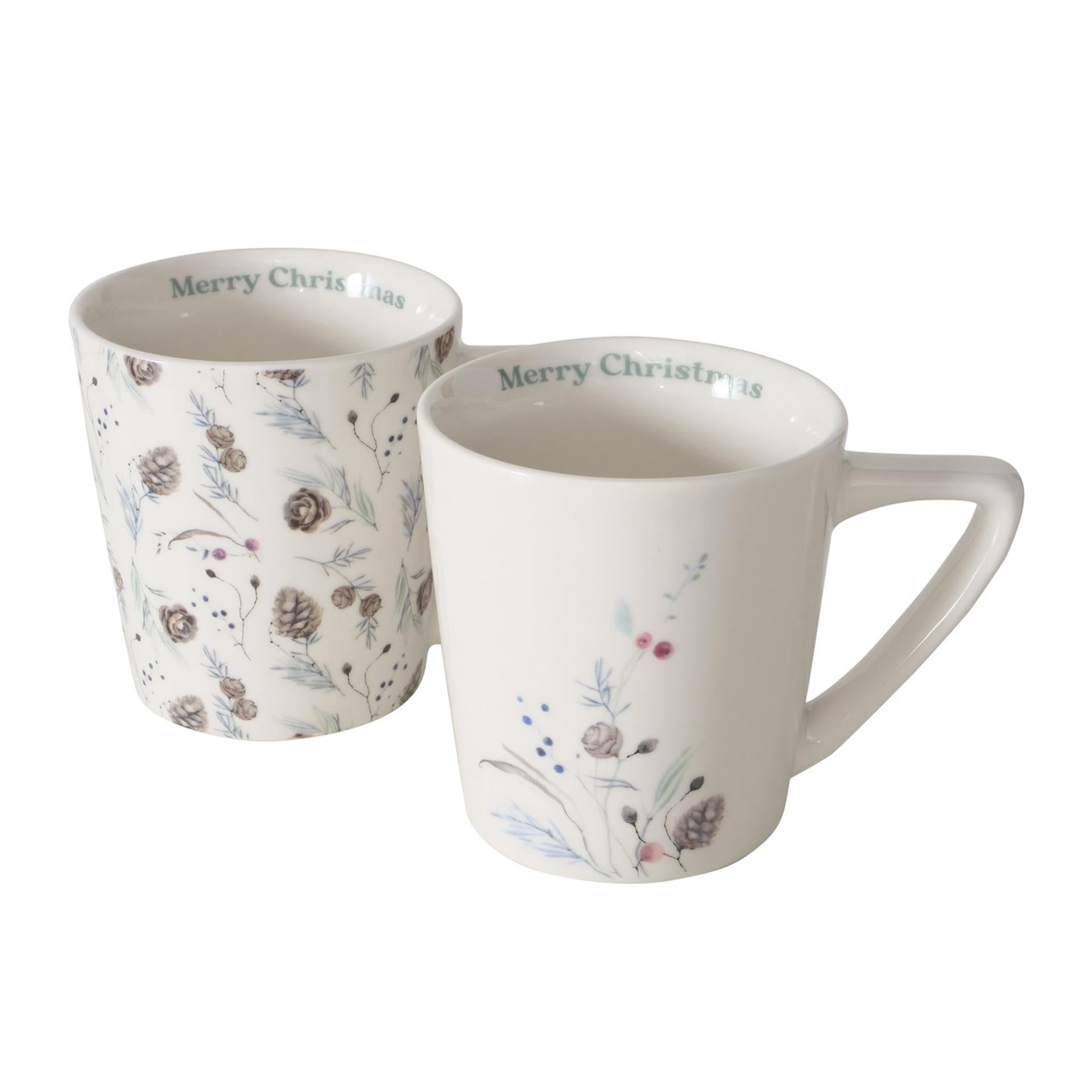 Boltze home beker keramiek met dennenappels 300 ml