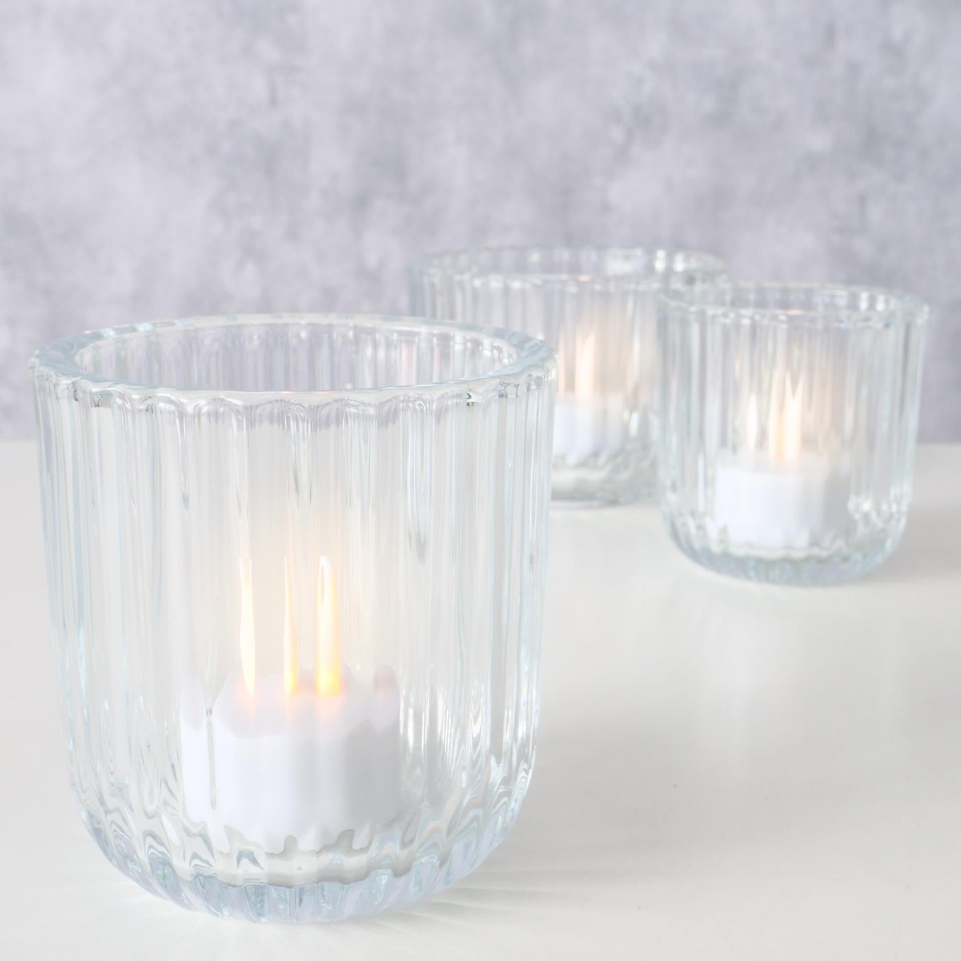 Boltze home theelichthouderset sikel 3-delig glas helder