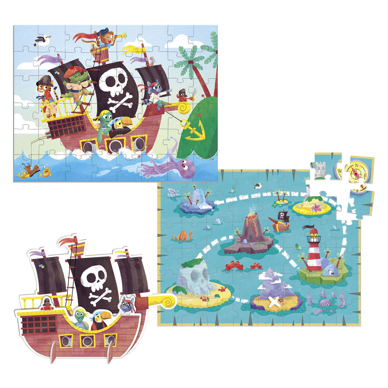 Jumbo goula legpuzzel xxl piraat, 48st.