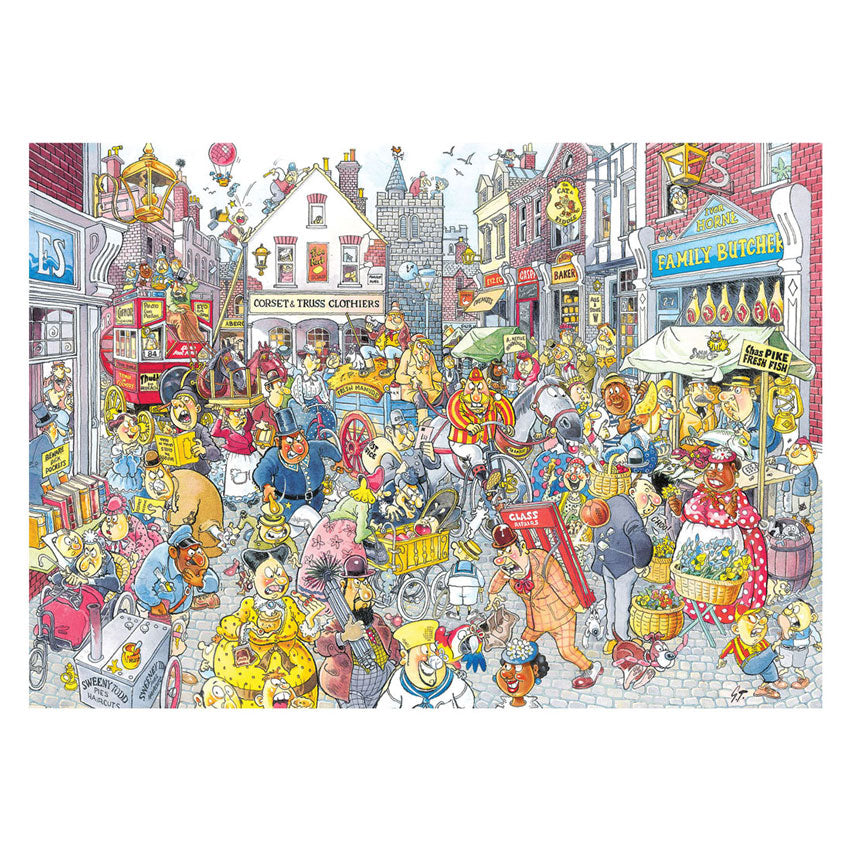Jumbo wasgij retro destiny 10 - chaos in de winkelstraat! - 1000 stukjes puzzel - legpuzzel voor volwassenen