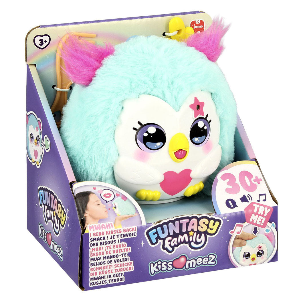 Funtasy family jumbo kiss-meez uil - interactieve knuffel