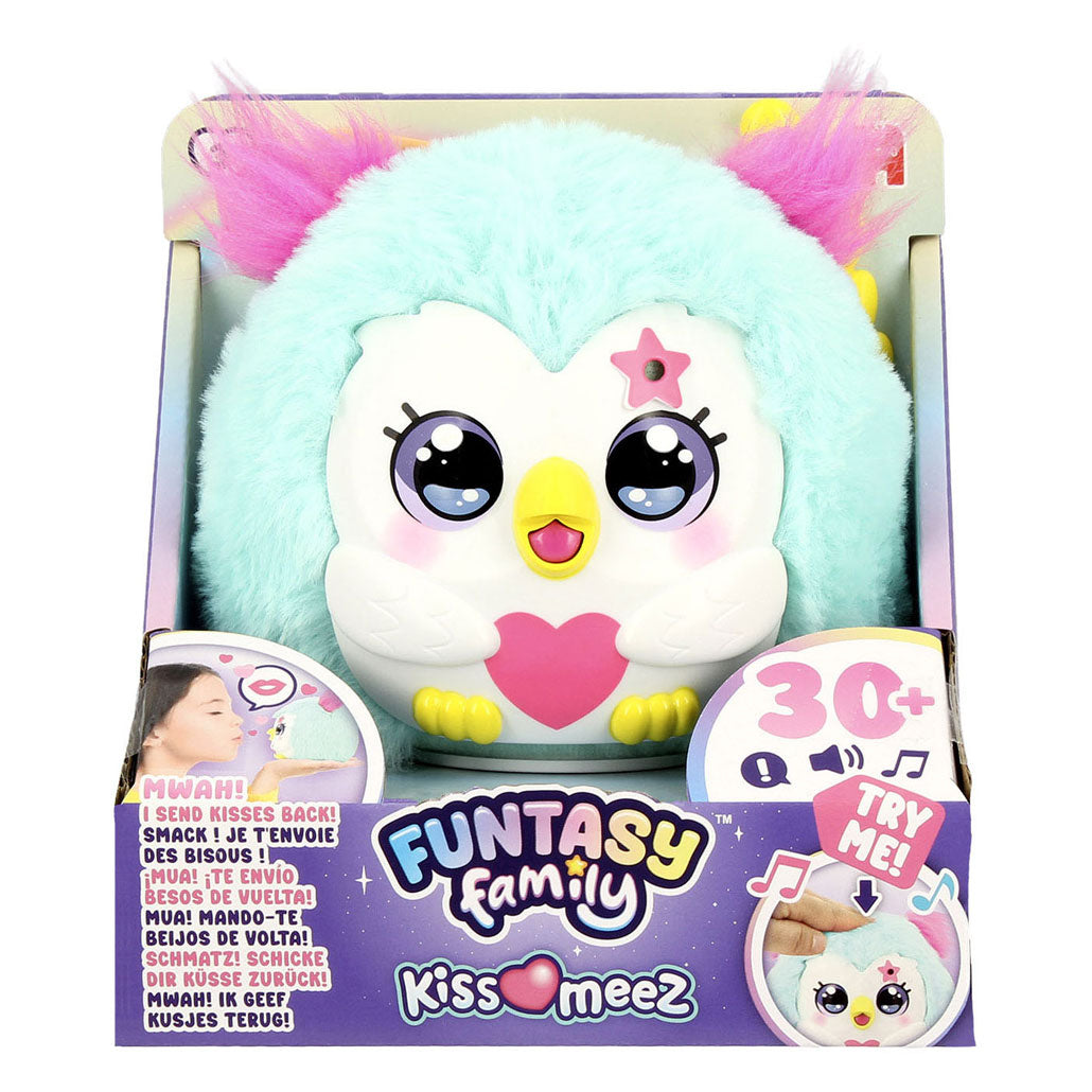 Funtasy family jumbo kiss-meez uil - interactieve knuffel