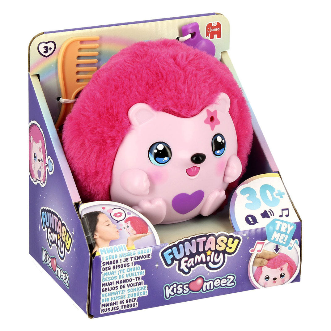 Funtasy family jumbo kiss-meez egel - interactieve knuffel