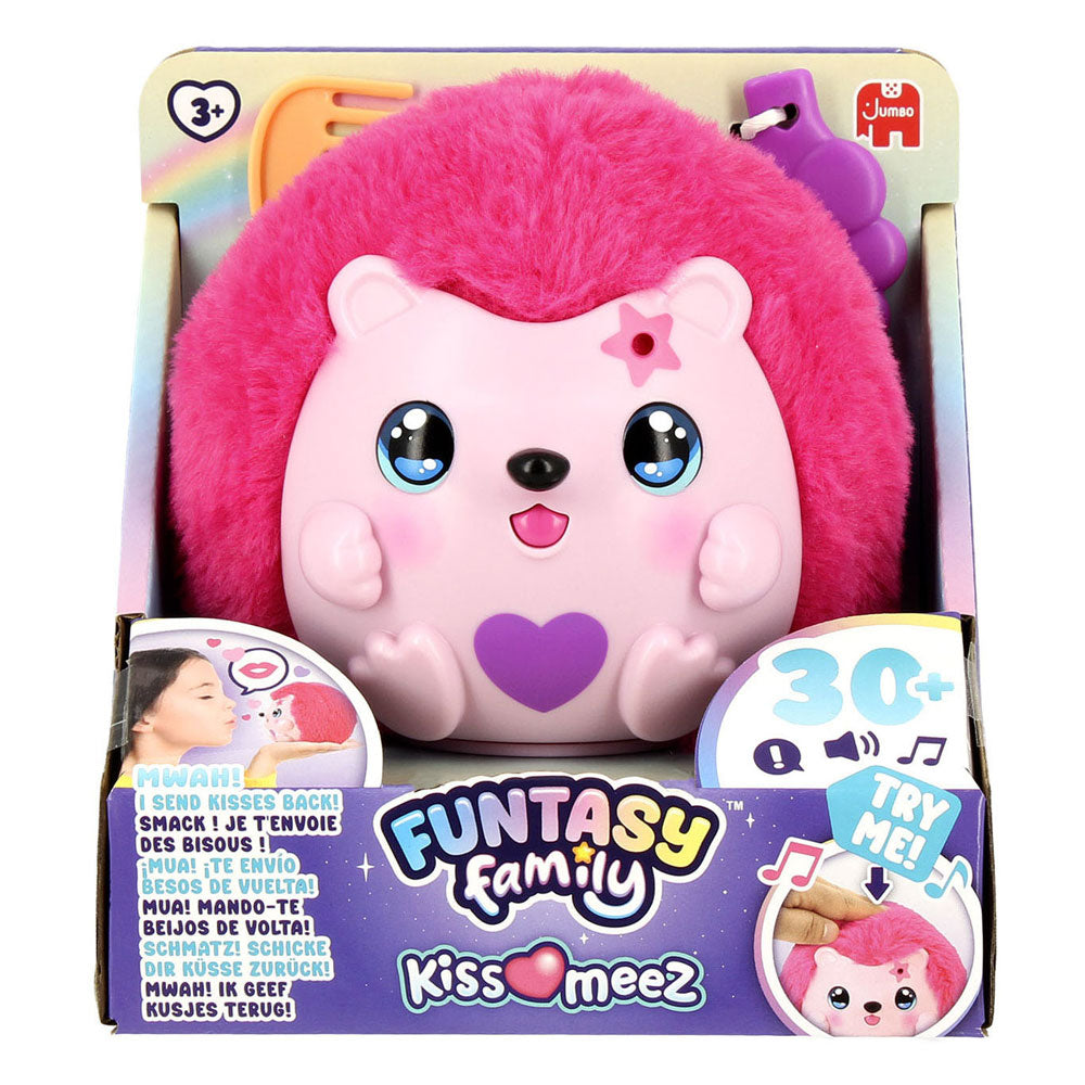Funtasy family jumbo kiss-meez egel - interactieve knuffel
