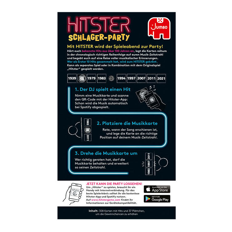 Hitster jumbo schlager party – duitstalig muziekspel – duitse schlagerhits – duitse editie – partyspel – actiespel